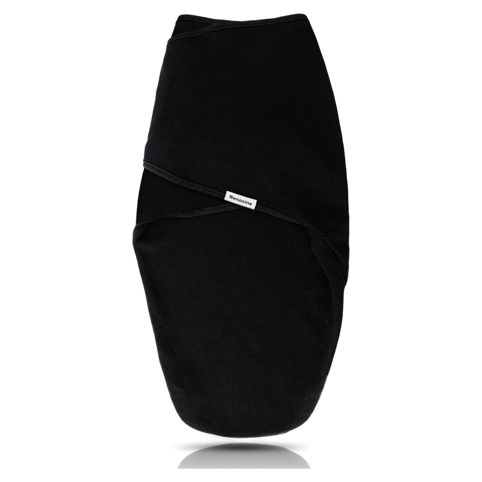 Manta de Envolver para Bebés Benoxine Algodón Orgánico 0-3M Negra