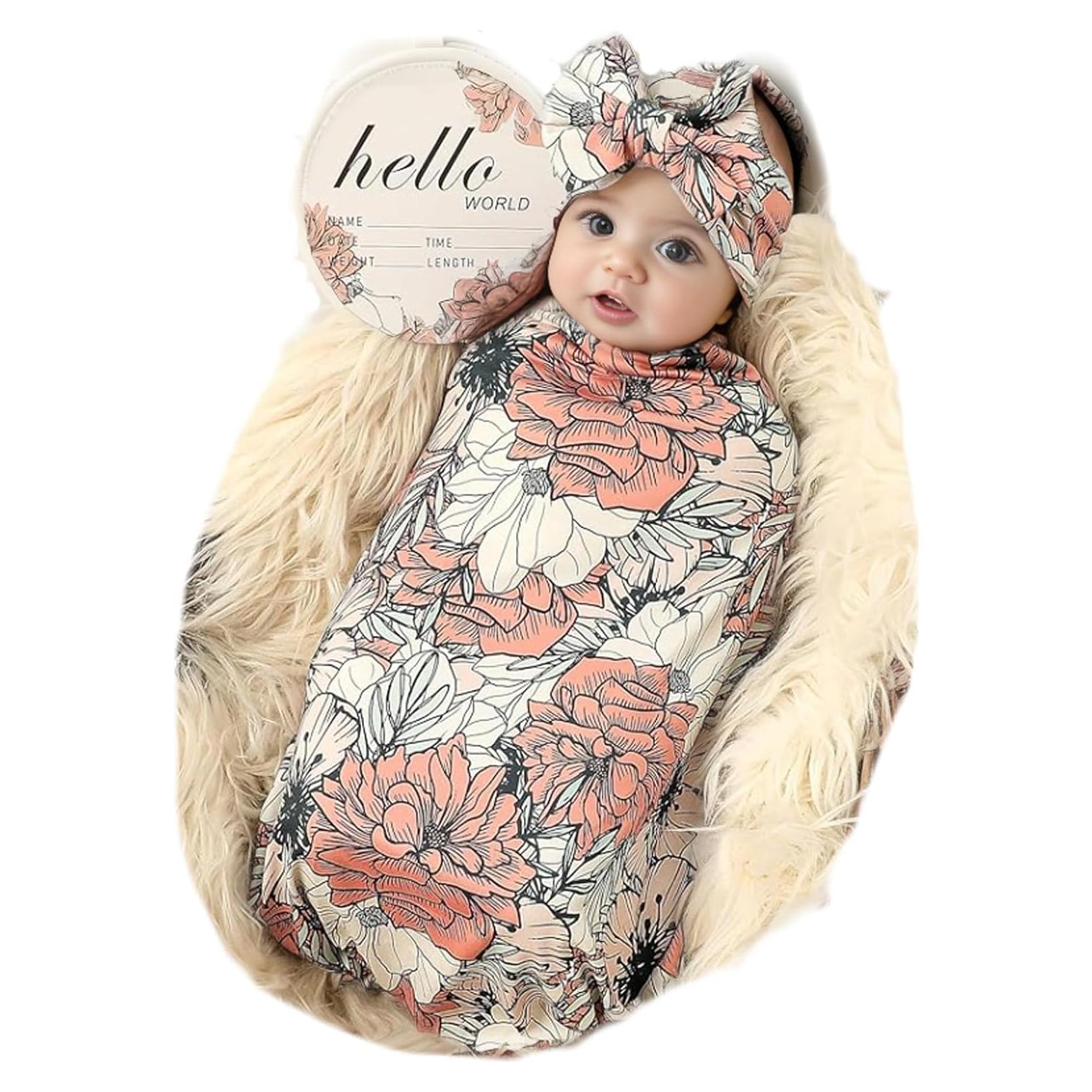 Manta de Recepción Galabloomer Newborn Floral Almendra Cocal