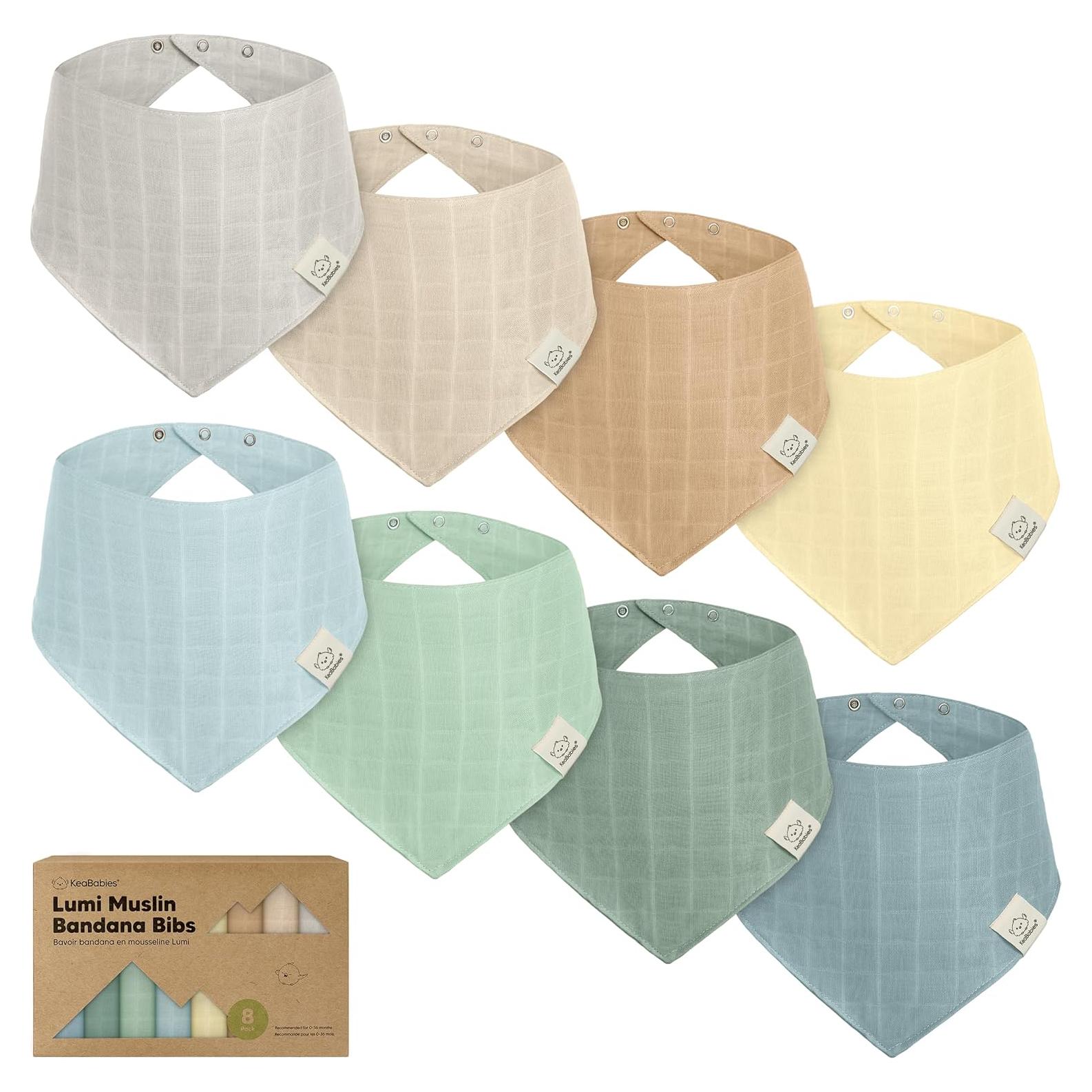 Paquete de 8 Baberos de Muselina KeaBabies Mirage Unisex