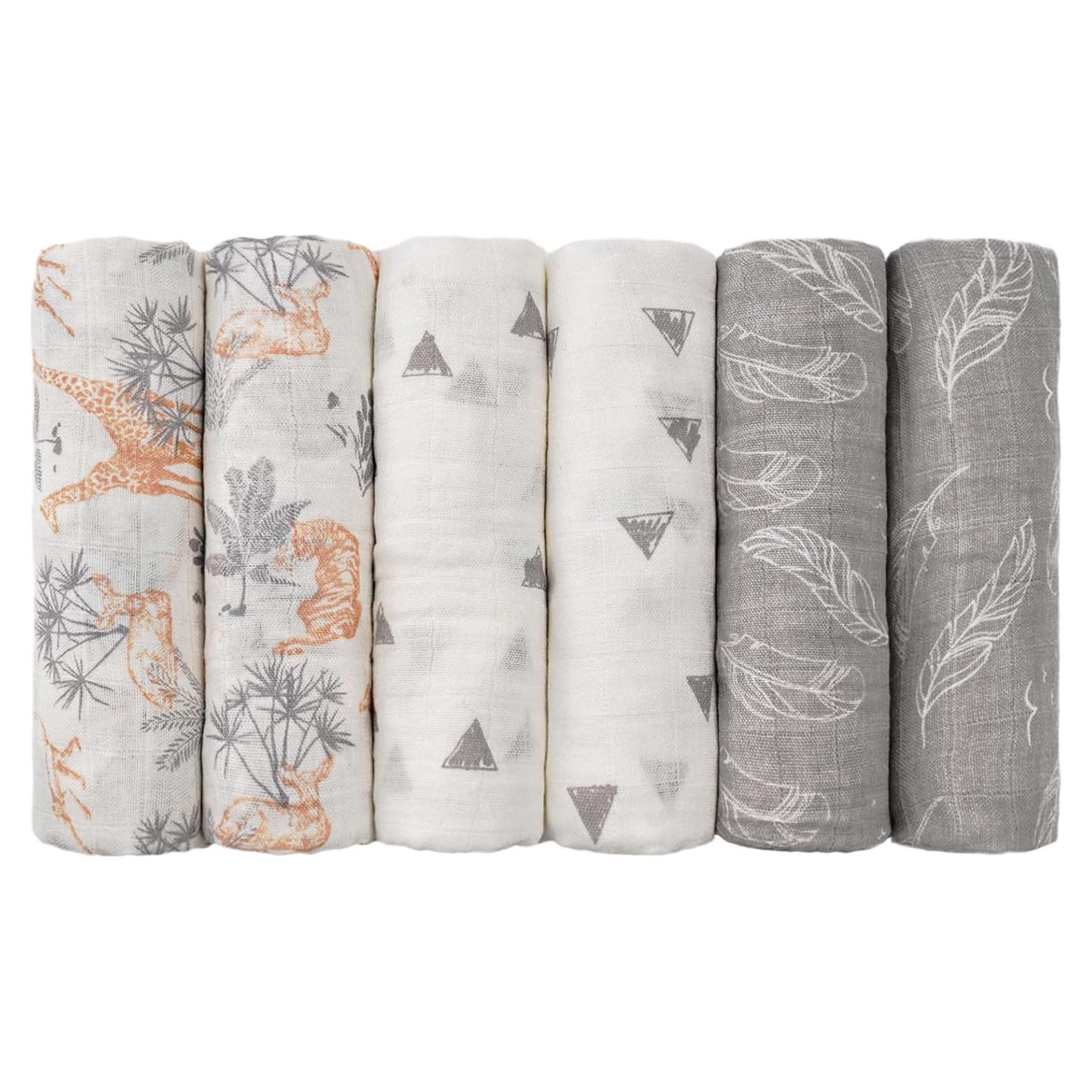 Mantas de Recepción GLLQUEN BABY 6 Piezas Selva Algodón