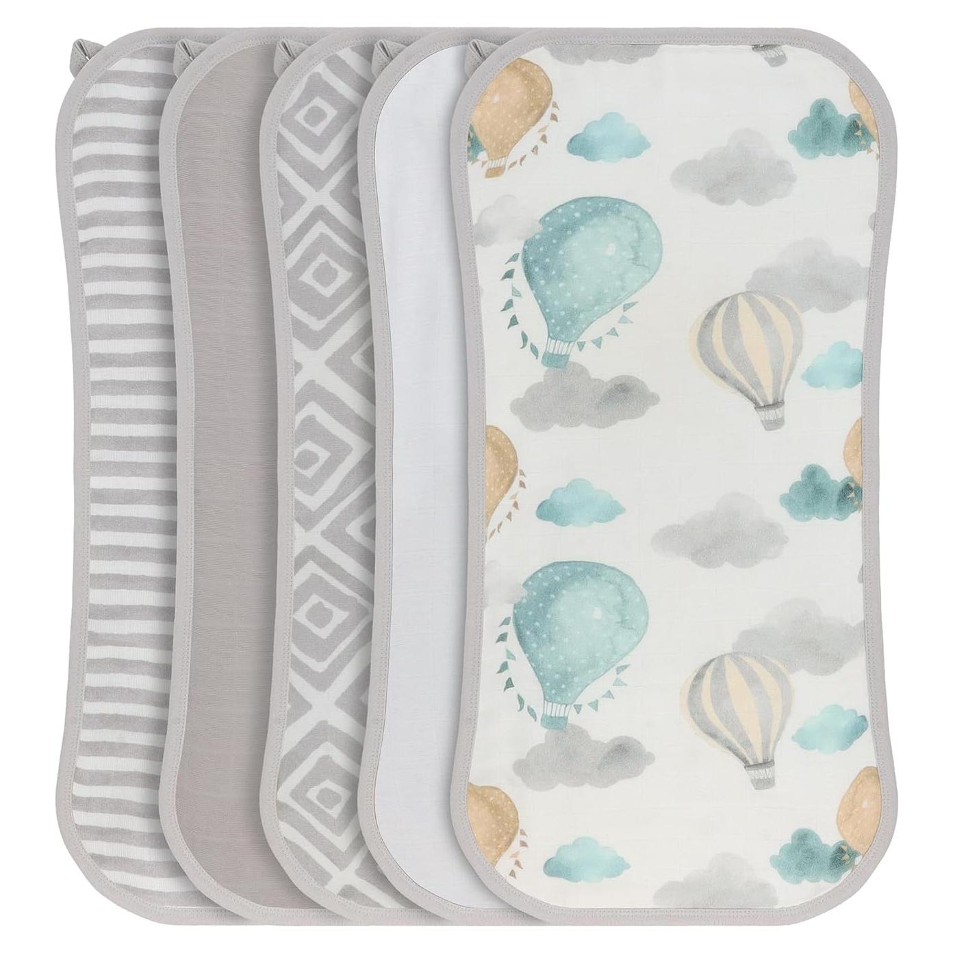 Paquete de 5 Paños de Muselina Featherhead 55.88x27.94cm