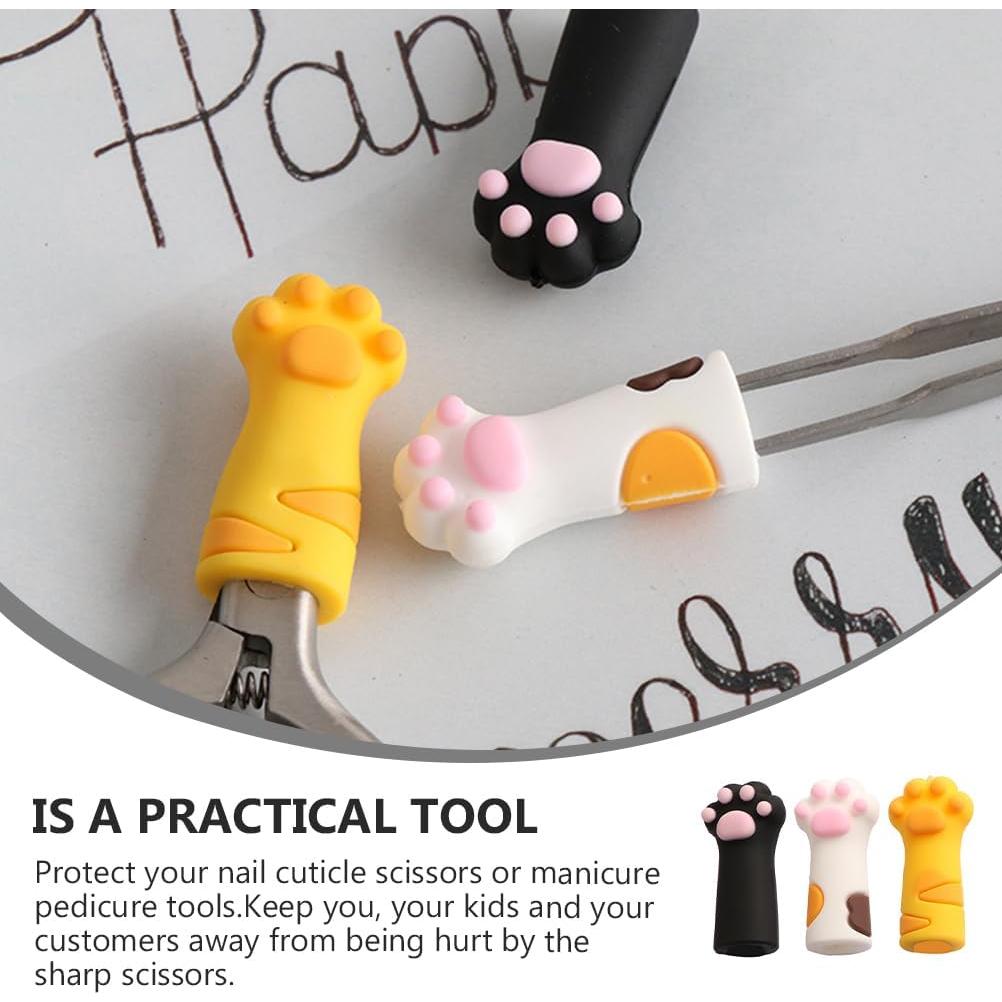 Manga Protectora de Tijeras VOSAREA 3pcs Silicona Gato