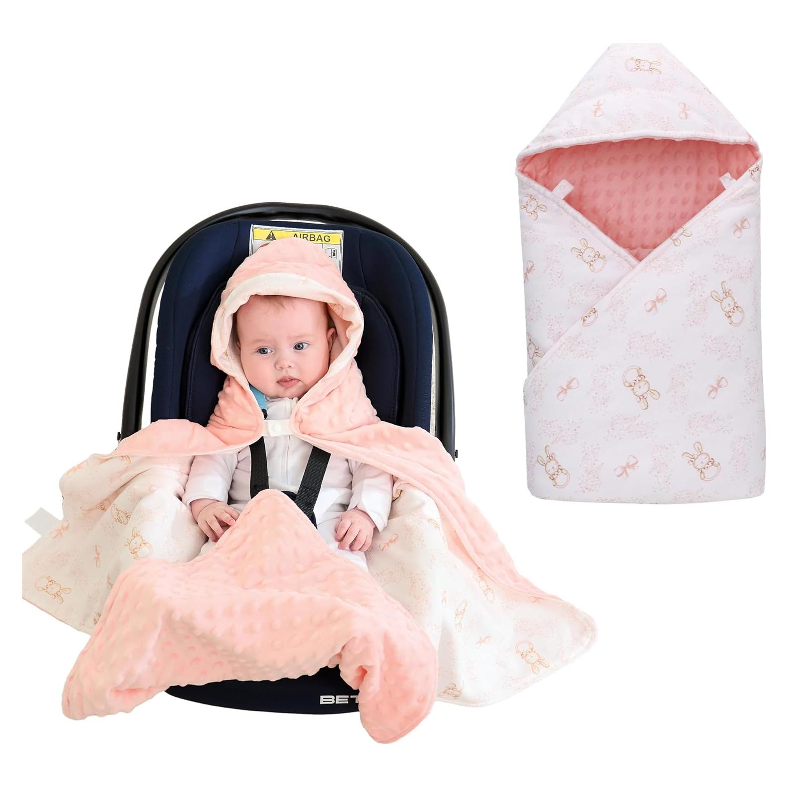 Manta de Arrullo para Silla de Auto LAT LEE 89x89 cm Conejo Rosa