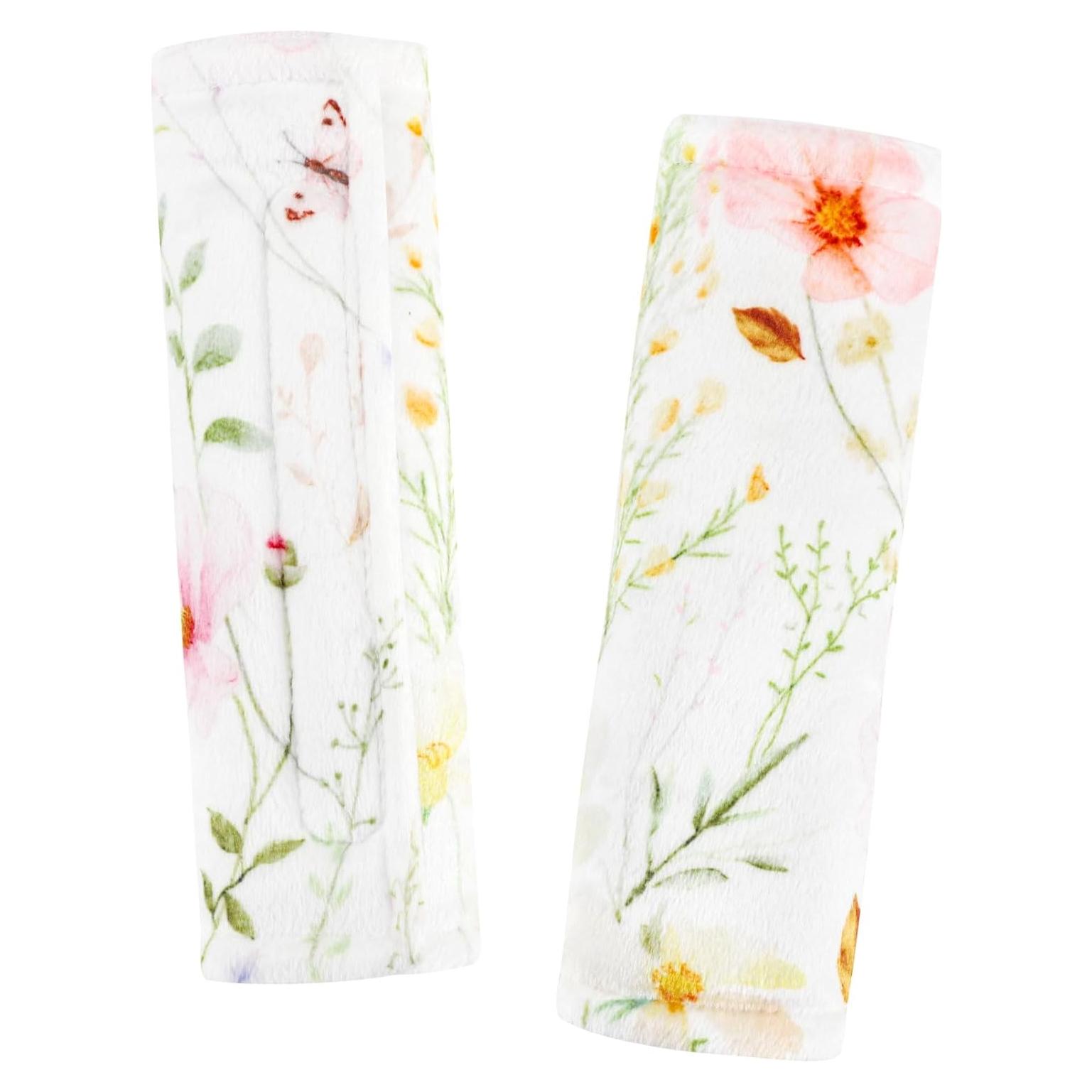 Fundas para Cinturones de Seguridad Bebé CARUILI - Flores Coloridas