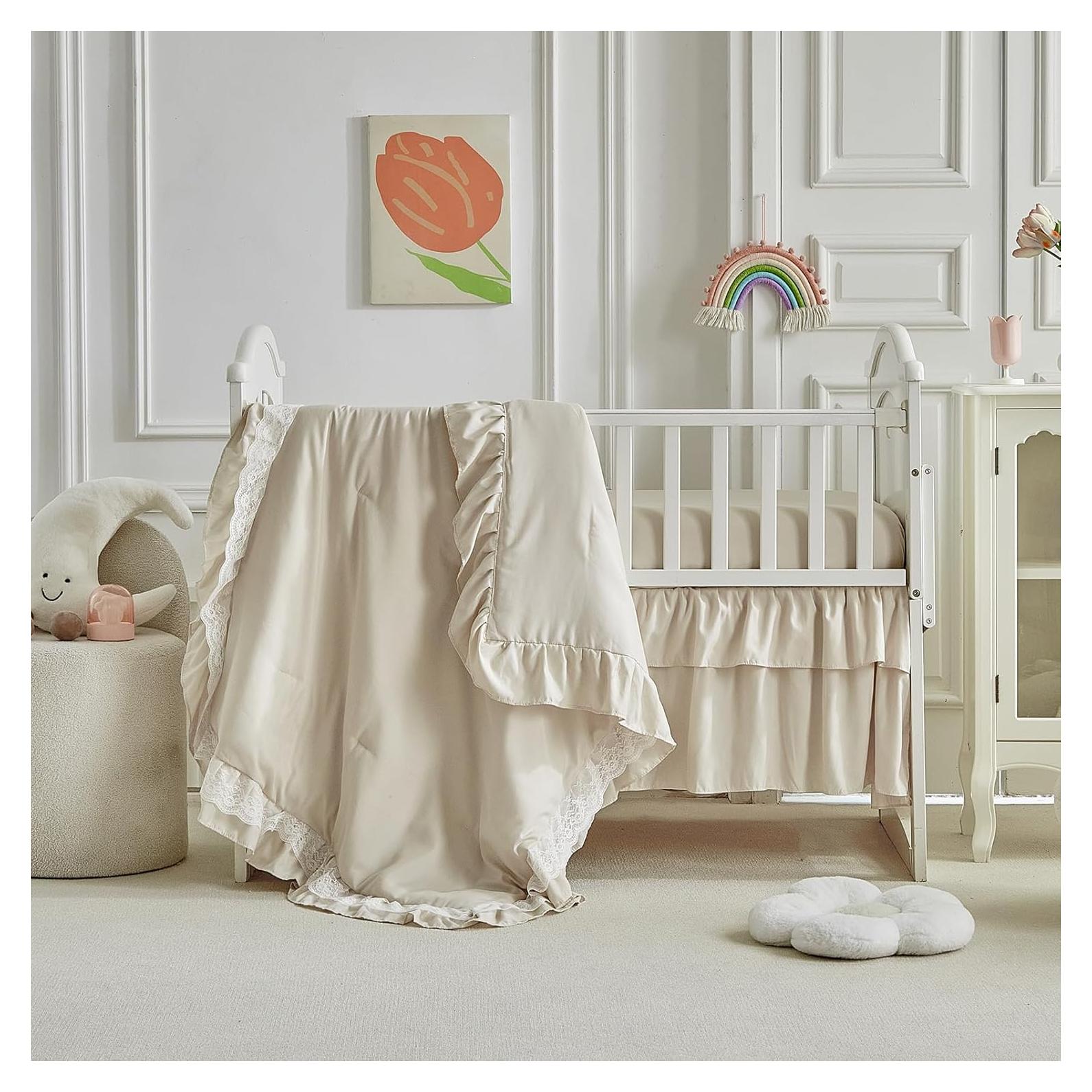 Juego de Ropa de Cuna UOZZI BEDDING 3 Piezas Boho Encaje