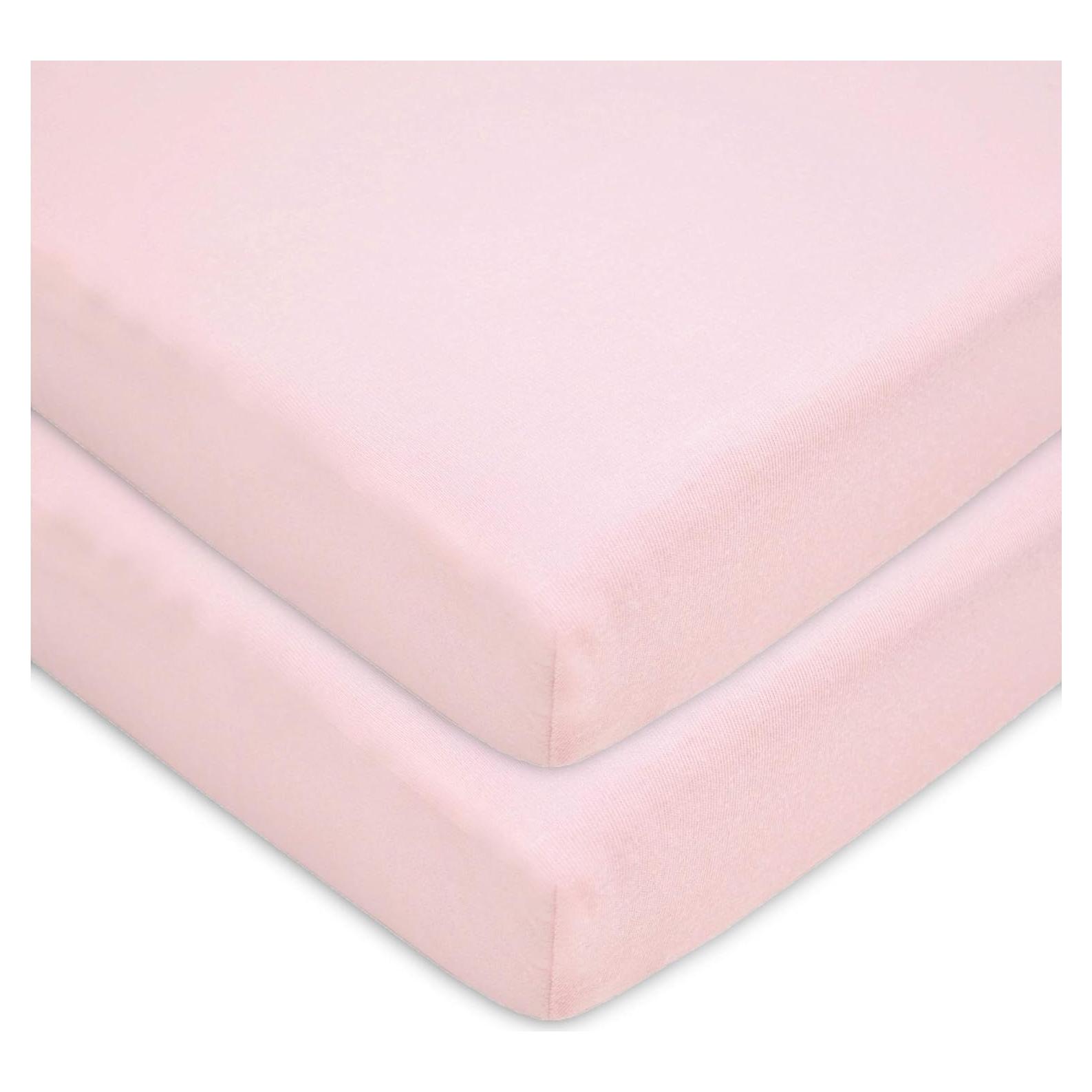 Sábanas Ajustables para Cuna Mini TL Care 100% Algodón Rosa 61x96.5 cm