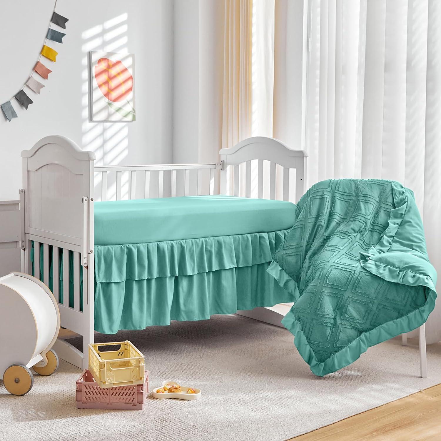 Juego de Ropa de Cuna 3 Piezas UOZZI BEDDING Boho Azul Teal