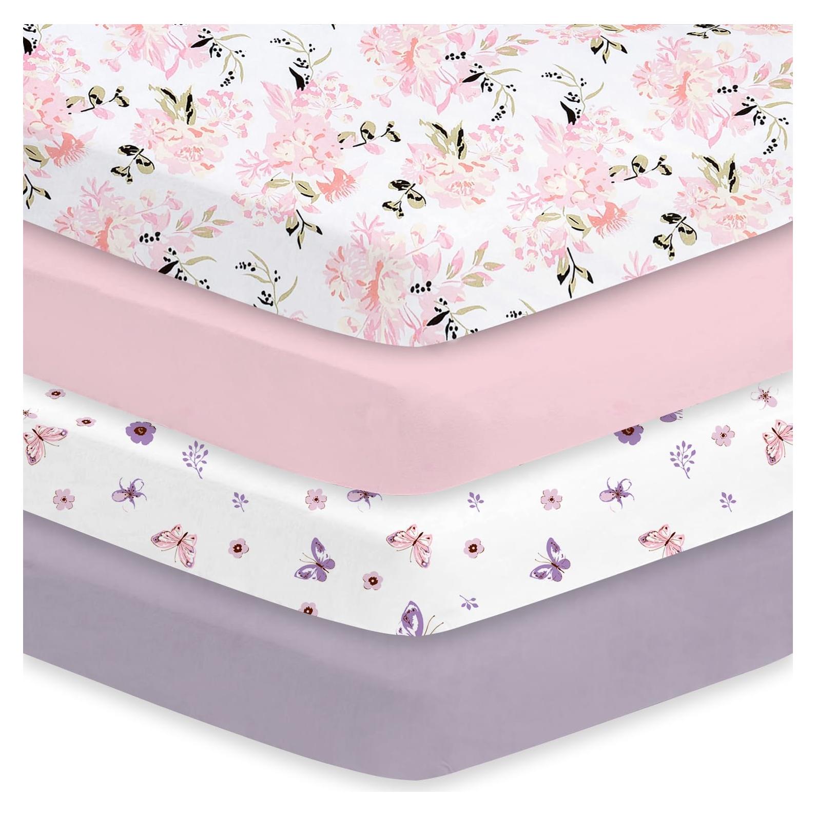 Juego de Sábanas para Cuna Little Grape Land 4 Piezas Floral