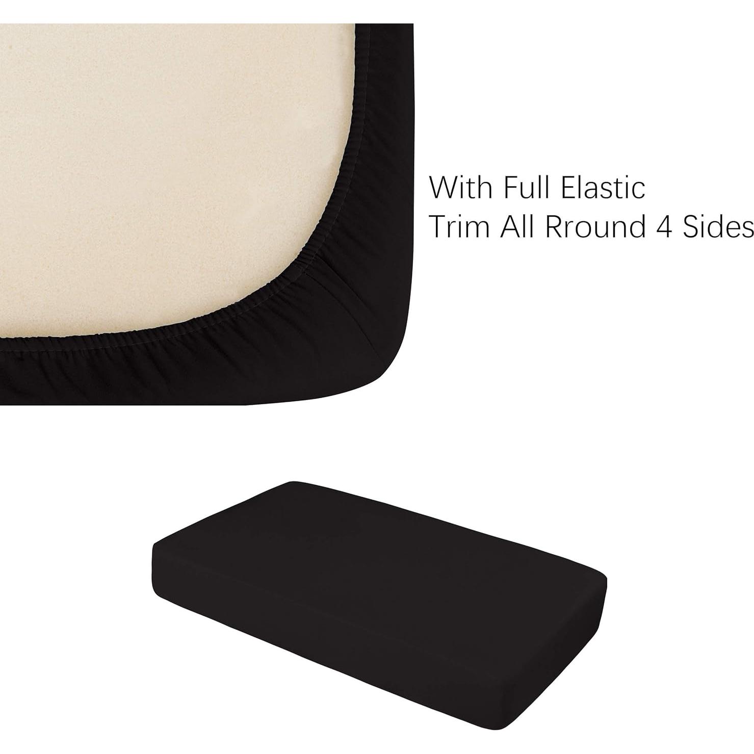 Sábana Ajustable NTBAY Microfibra 71x132 cm Negra para Cuna