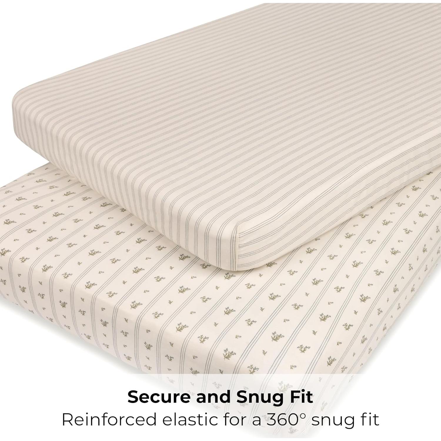 Juego de 2 Sábanas Ajustadas Ely's & Co. para Cuna Mini 96.5x61cm