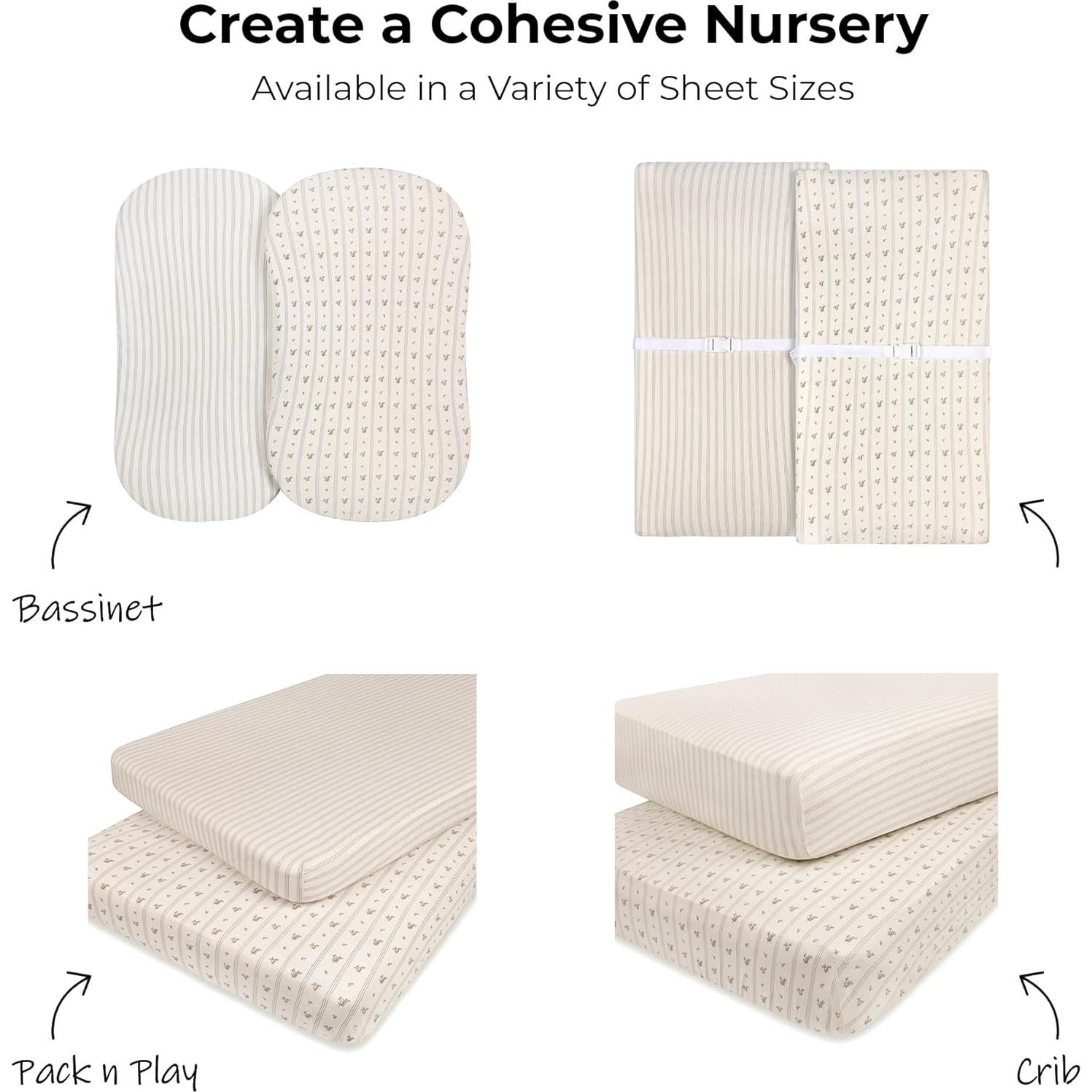 Juego de 2 Sábanas Ajustadas Ely's & Co. para Cuna Mini 96.5x61cm