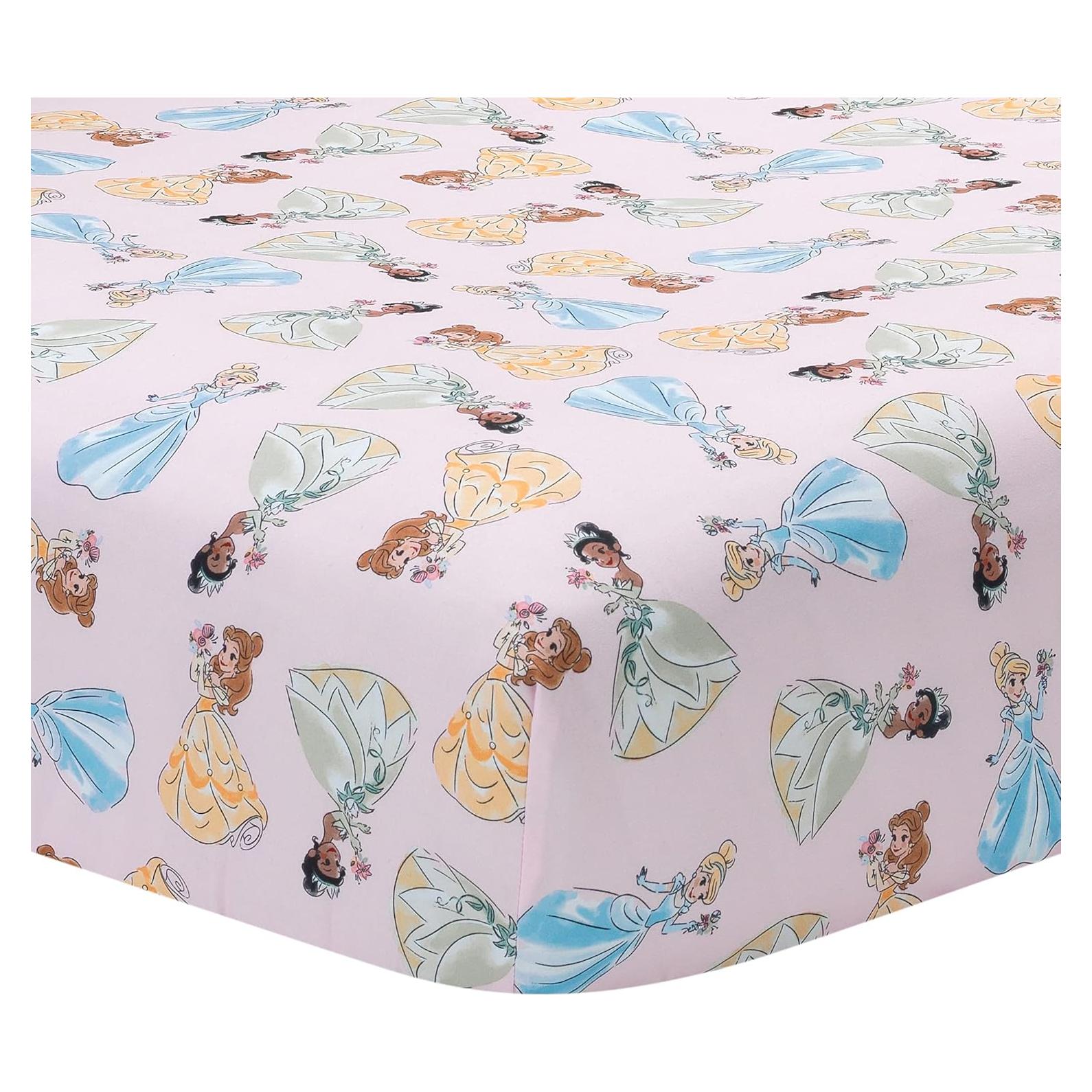 Sábana Ajustable de Cuna Lambs & Ivy Princesas Disney 132x71cm