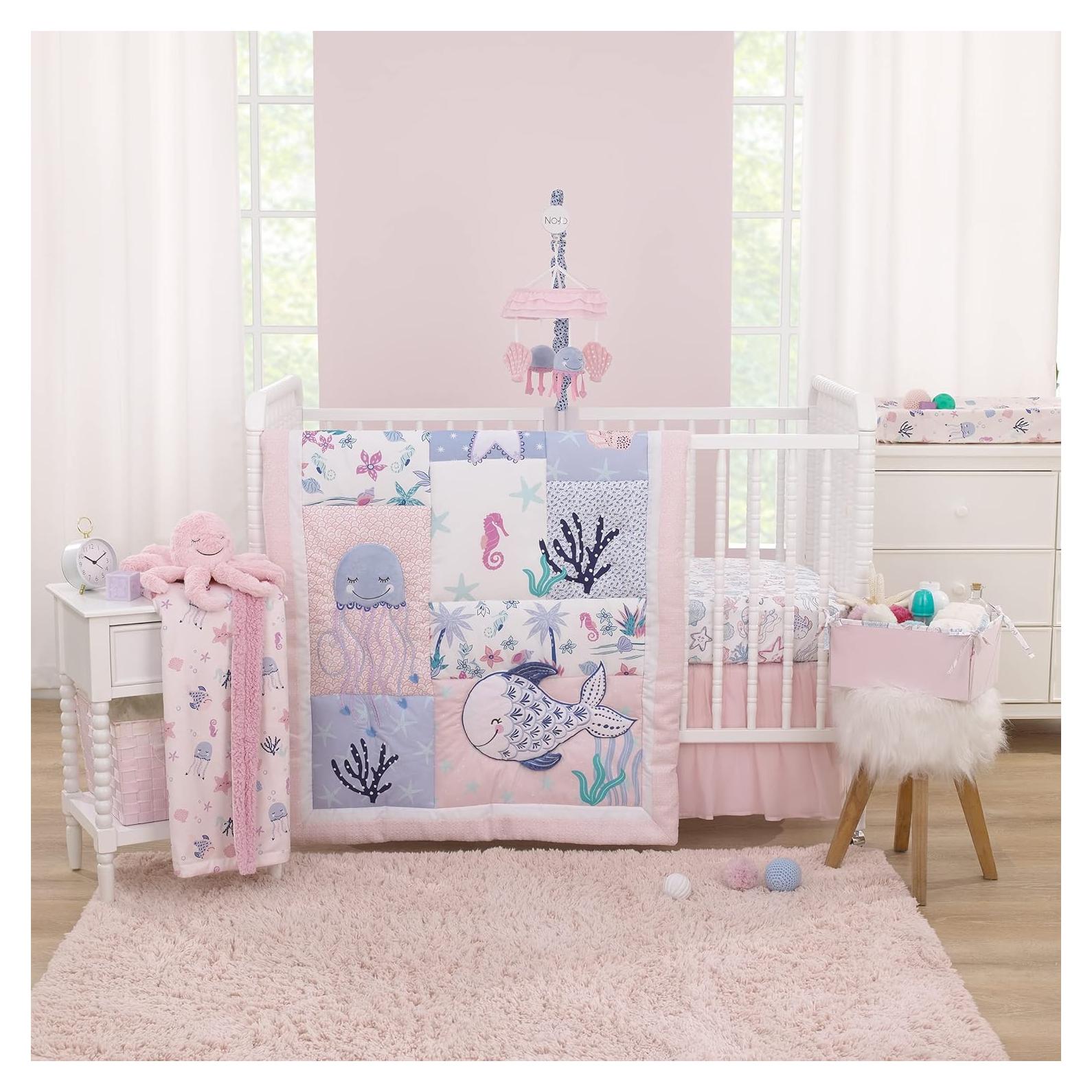 Conjunto de Ropa de Cuna NoJo Laguna de Sirena 4 Piezas