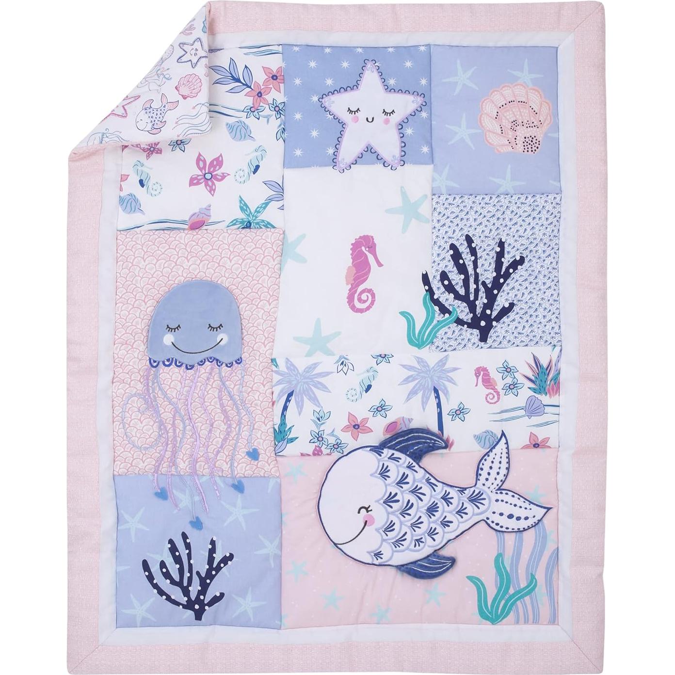 Conjunto de Ropa de Cuna NoJo Laguna de Sirena 4 Piezas