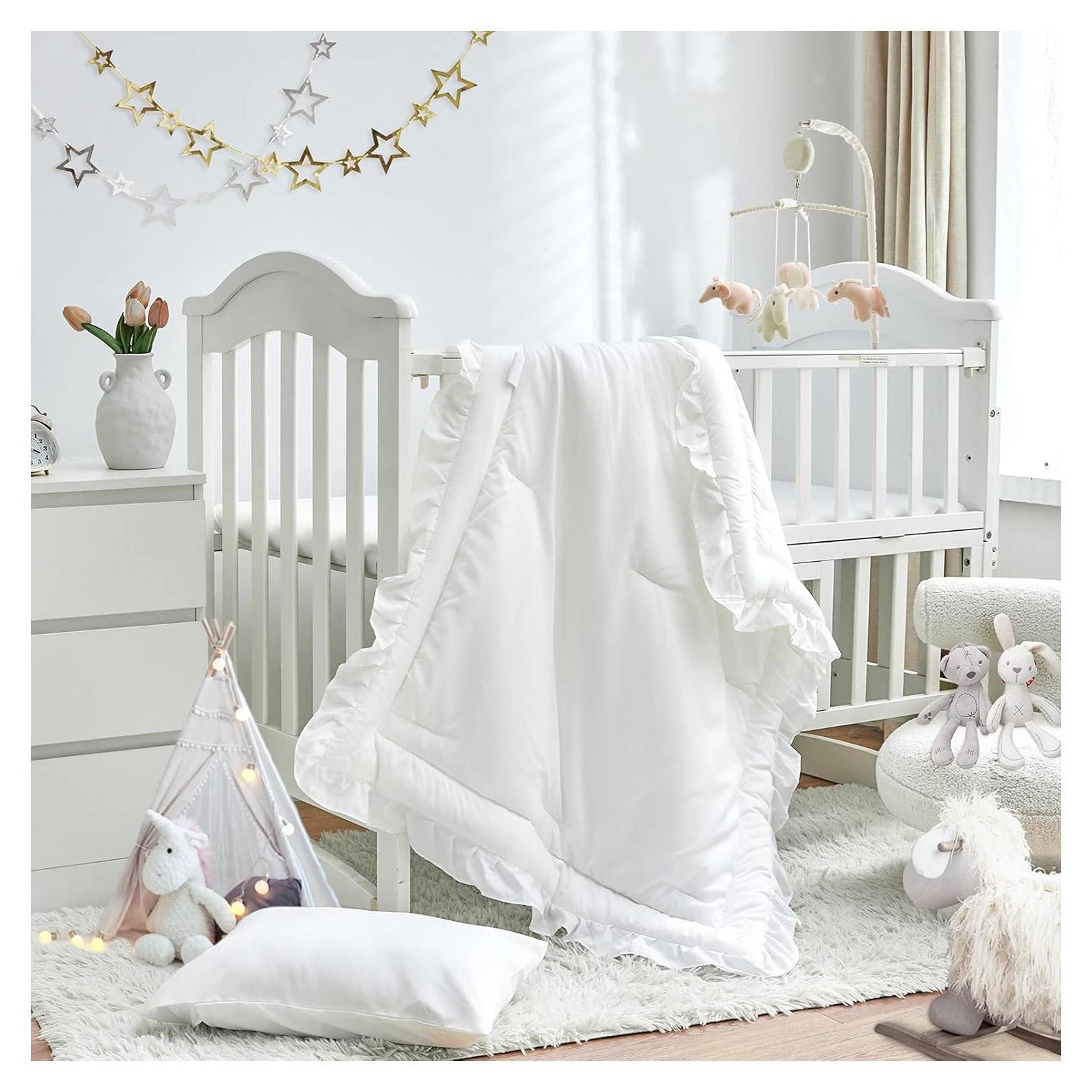 Juego de Ropa de Cuna 3 Piezas Uozzi Blanco Acolchado