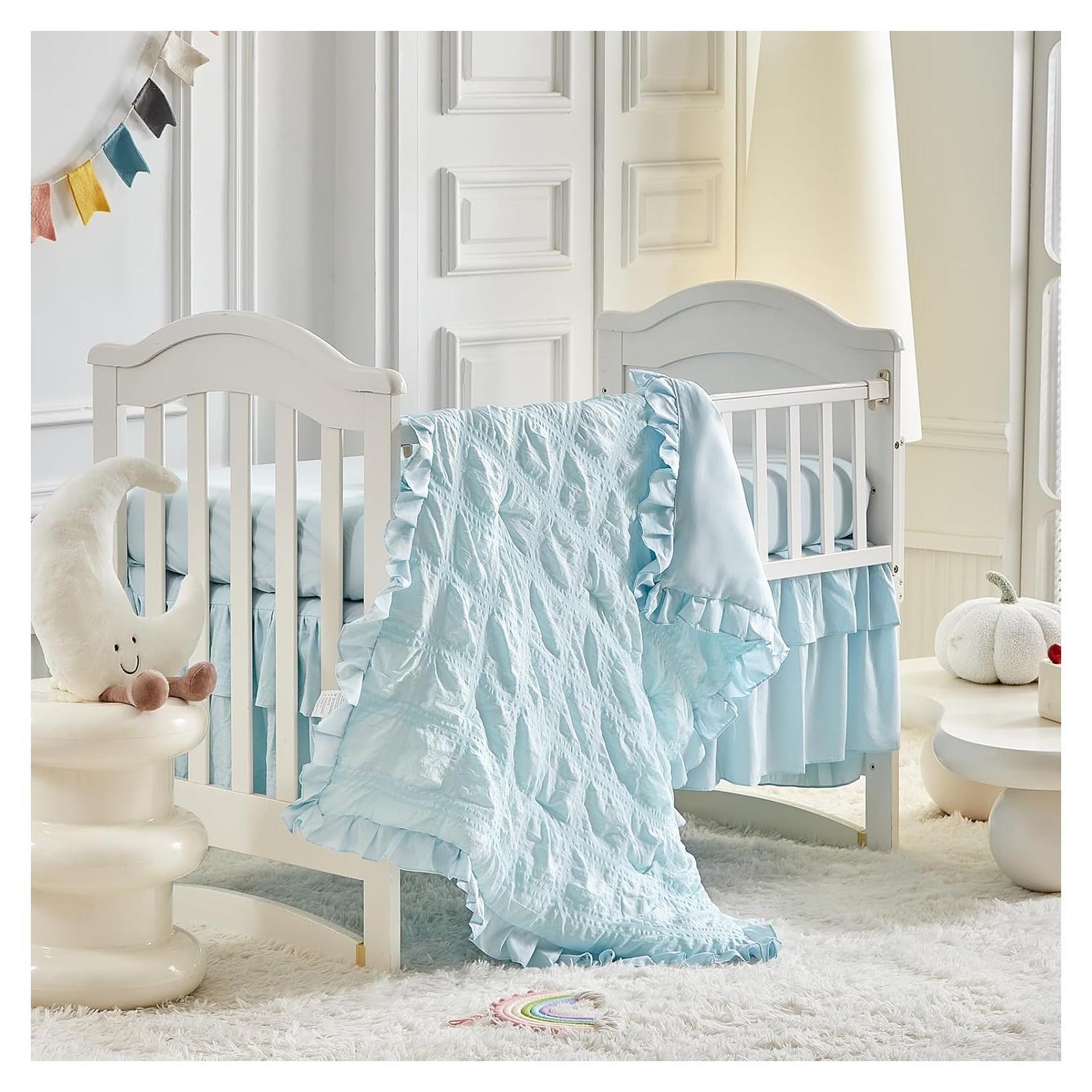 Juego de Ropa de Cuna UOZZI BEDDING 3 Piezas Azul Boho