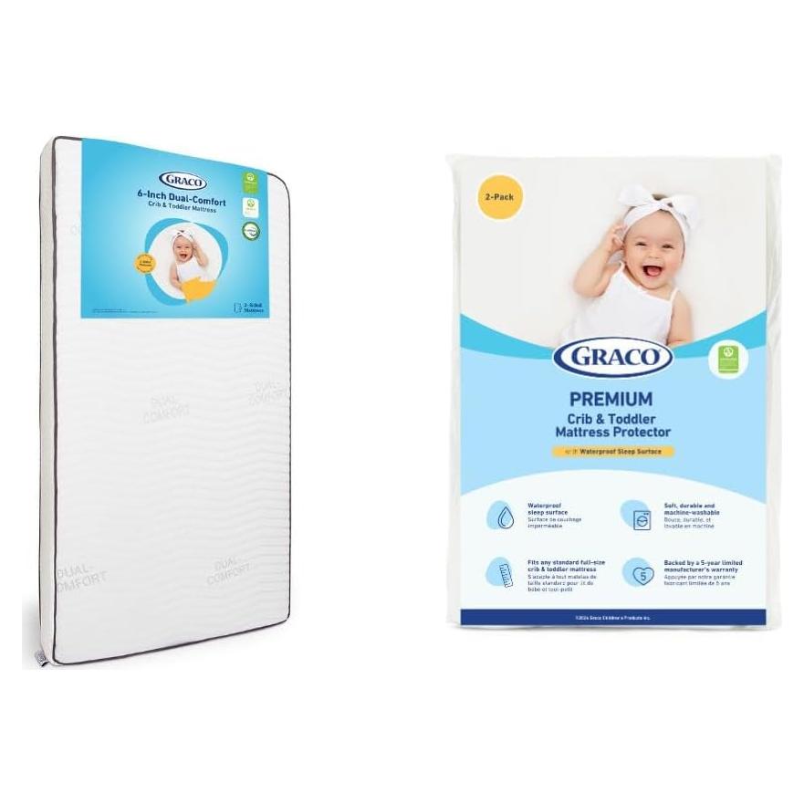 Colchón de Cuna Doble-Confort Graco 2-Pack con Protector