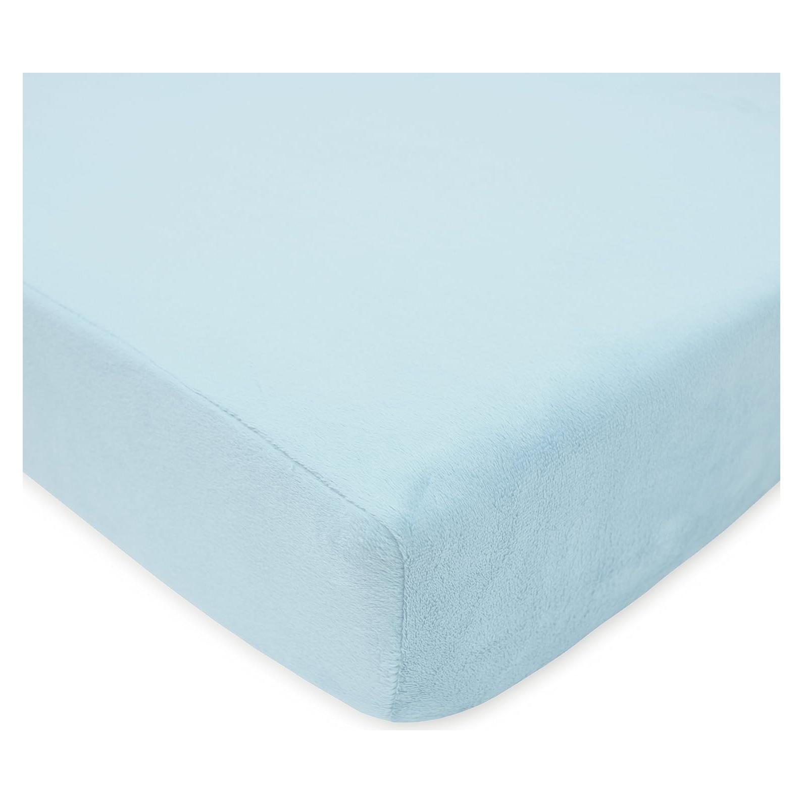 Sábana Ajustable de Cuna TL Care Chenille Azul 71x132 cm