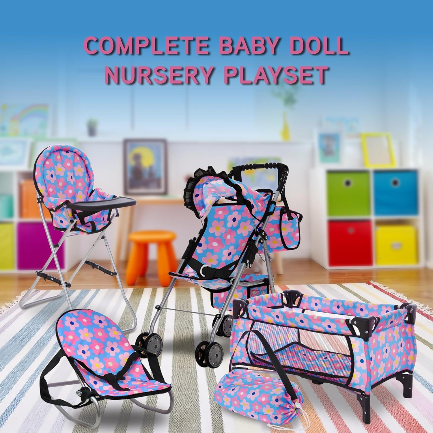 Cochecito de Muñeca 4 en 1 Dolls To Play Azul 50.8 cm