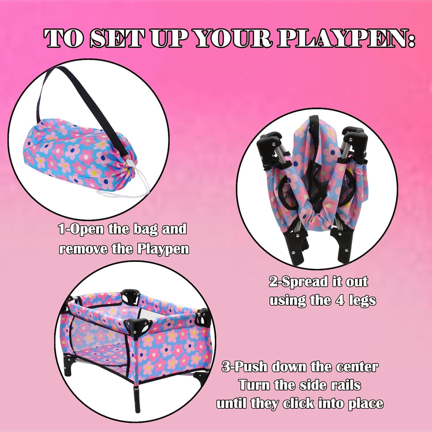 Cochecito de Muñeca 4 en 1 Dolls To Play Azul 50.8 cm