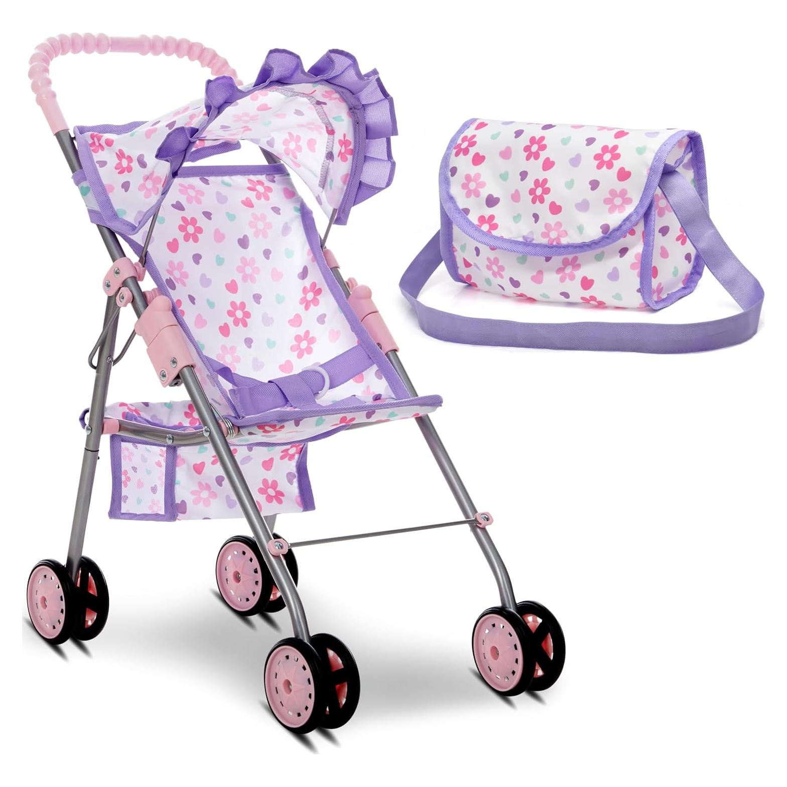 Carrito de Muñeca Plegable Dolls To Play con Capota y Canasta