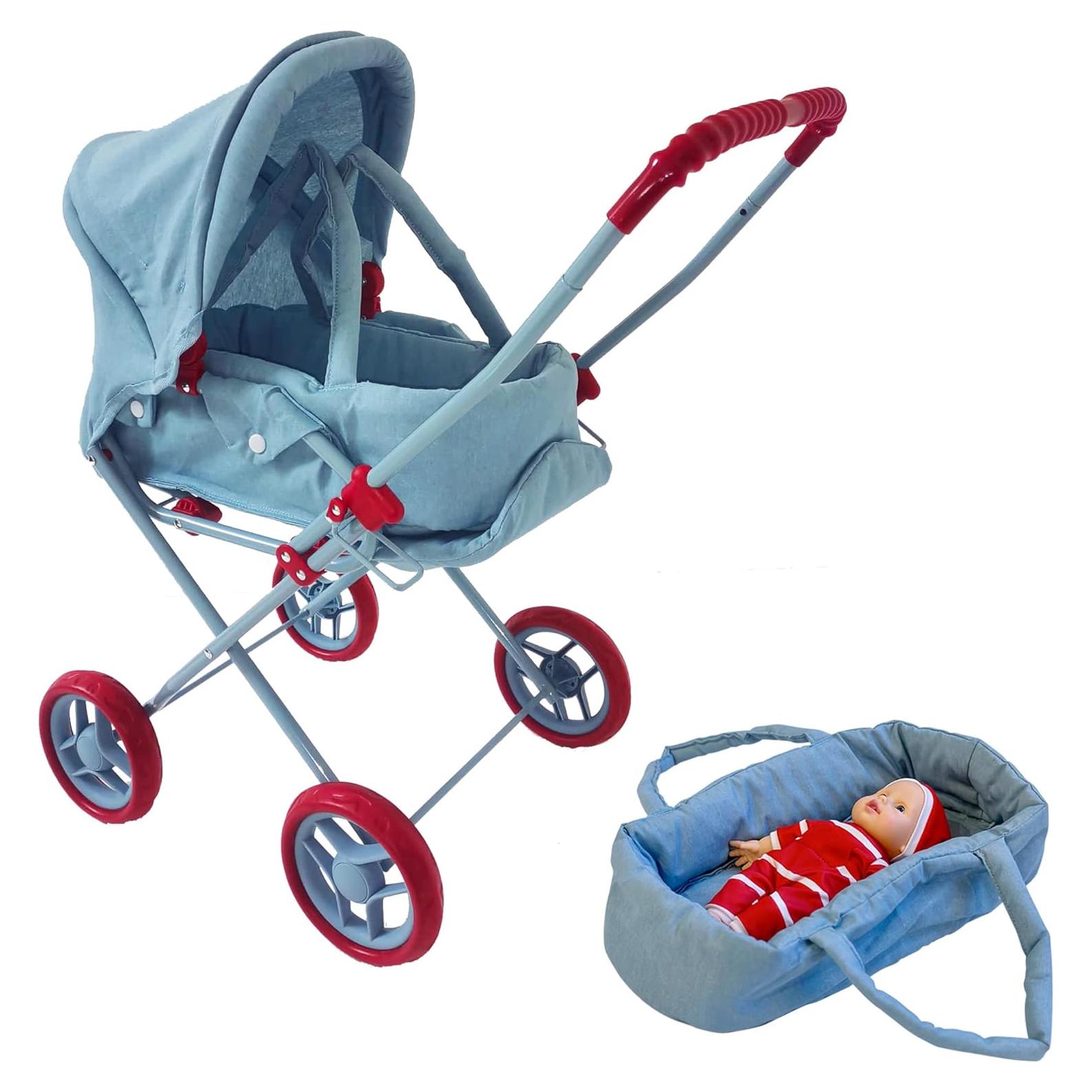 Carrito de Muñeca 3-en-1 Nueva York Denim Claro 2.34 kg