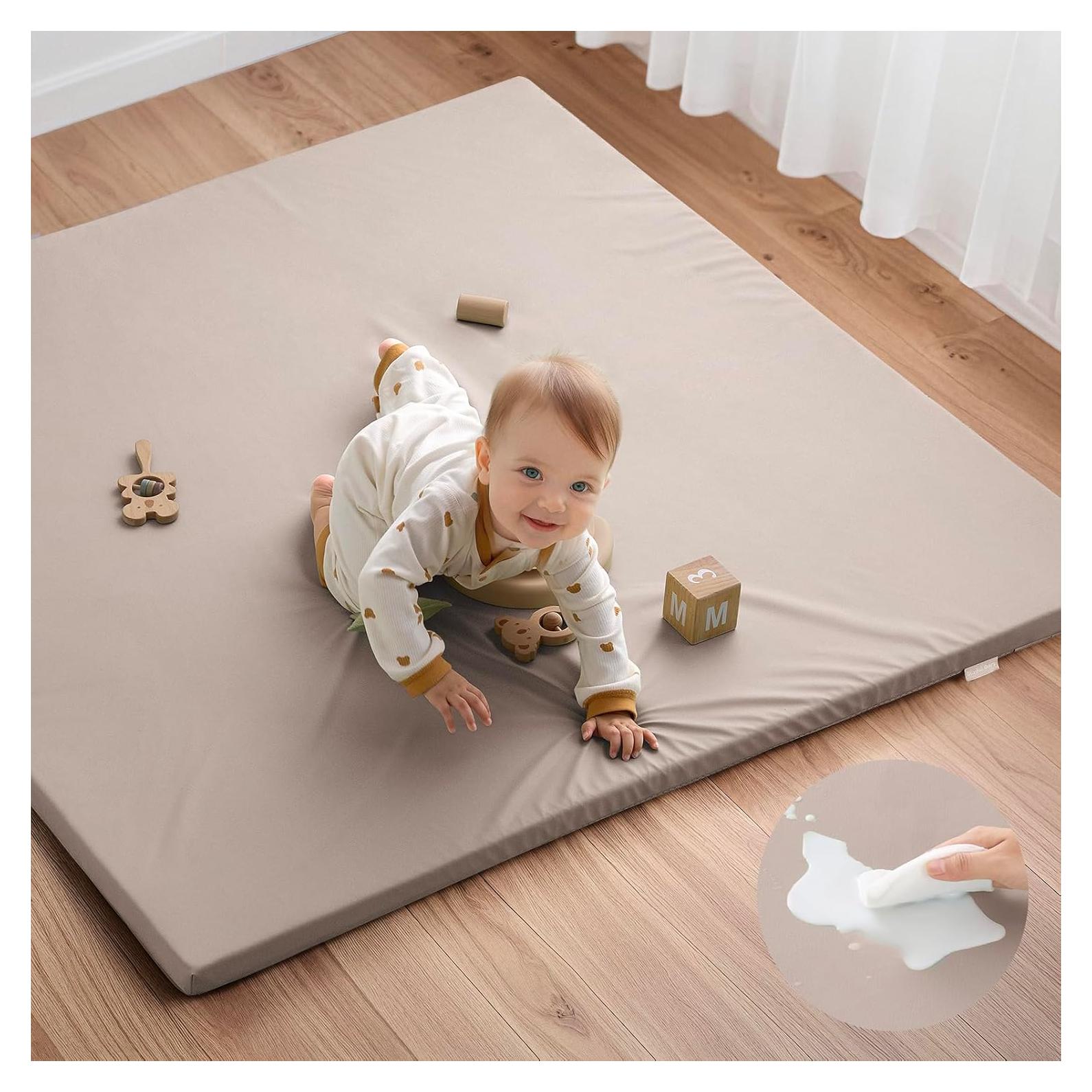 Alfombra de Juego para Bebés Diario Placentero 50x50cm Taupe