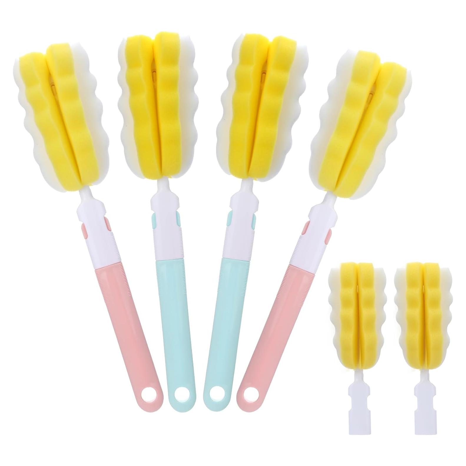 4 Cepillos Limpiadores de Botellas Maahongh con 2 Cabezas
