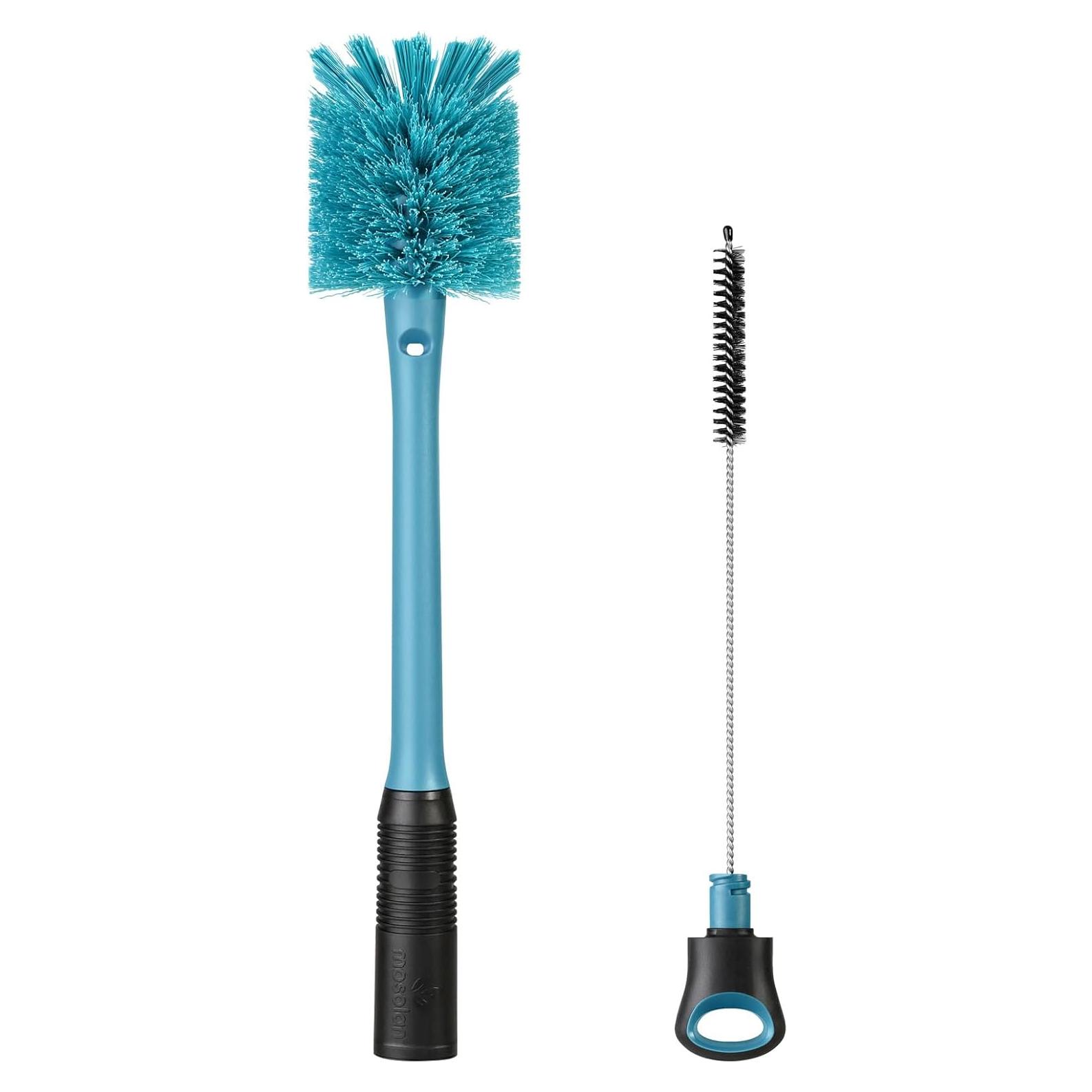 Cepillo Limpiador de Botellas 2-en-1 MOSOLAN Azul 35.6 cm