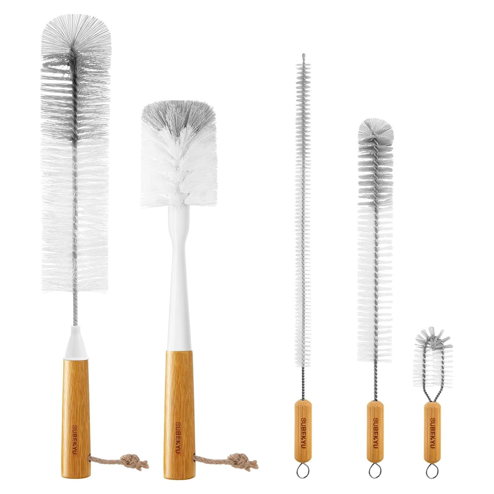 Set de Cepillos para Botellas SUBEKYU 5P - Nylon y Madera