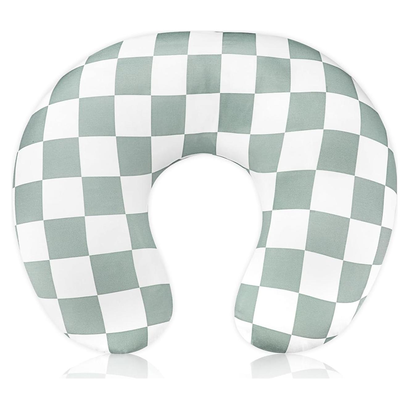 Funda de Almohada de Lactancia DILIMI Cuadrícula Verde Suave