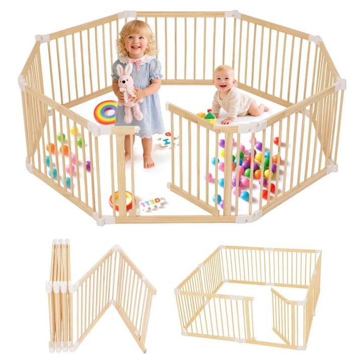 Parque Infantil Plegable de Madera CK-PLAYPEN01 160x160 cm
