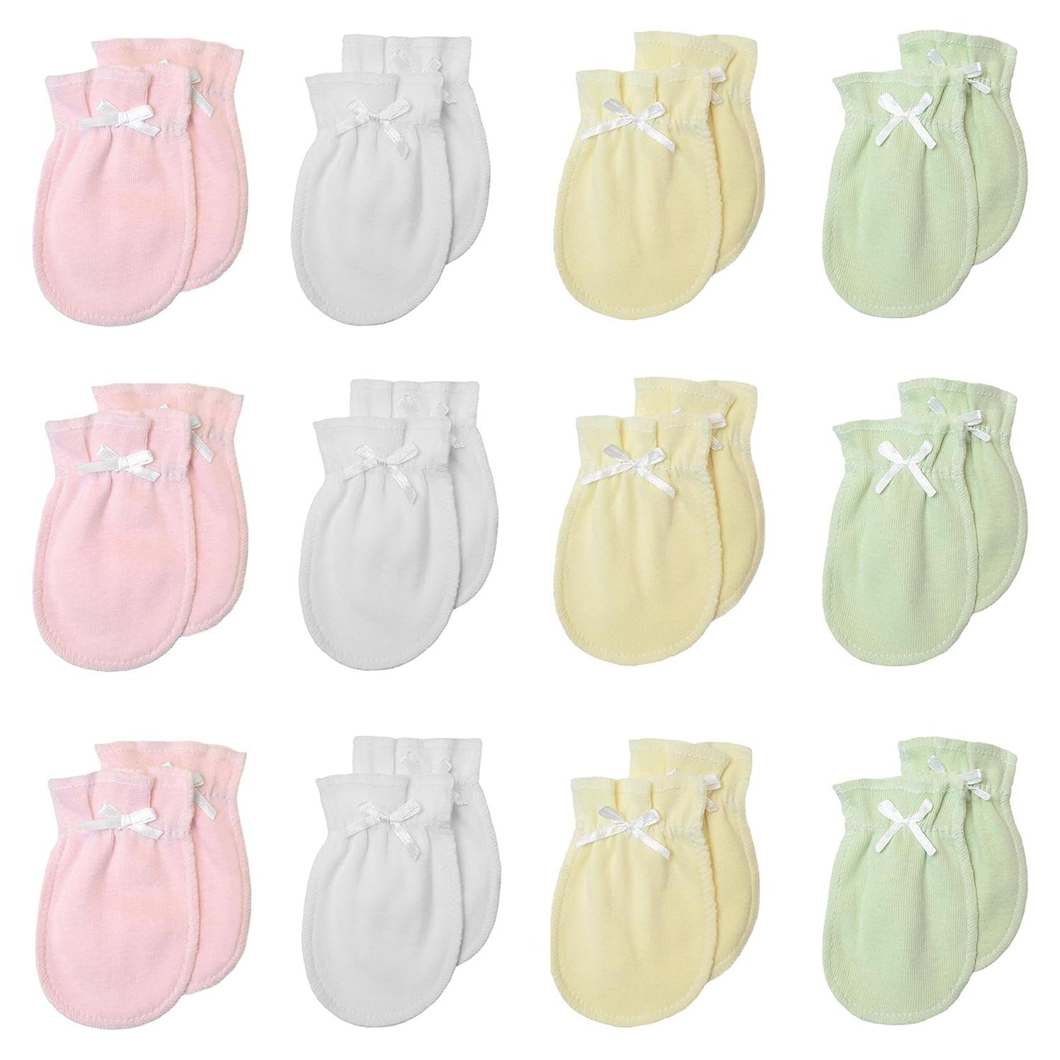 Manoplas para Bebés TL Care 100% Algodón Rosa - 12 Pares