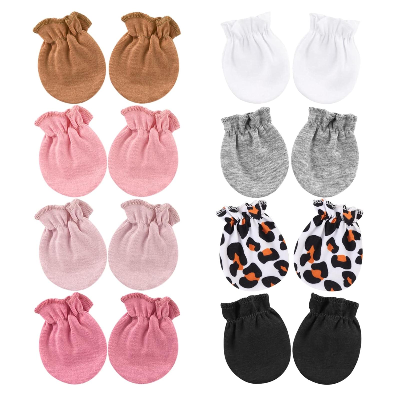 Manoplas para Bebés Recién Nacidos BQUBO 8 Pares Algodón Hipoalergénico