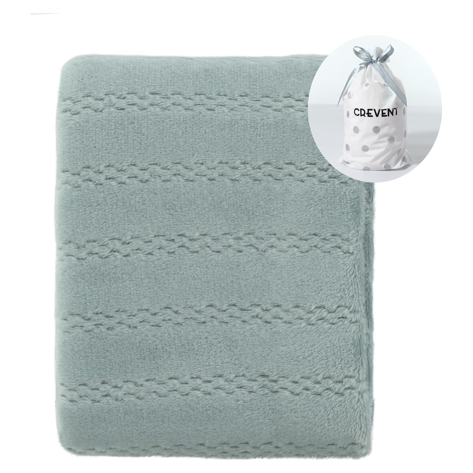 Manta Ligera Acogedora CREVENT 76x102 cm para Bebés Gris Claro