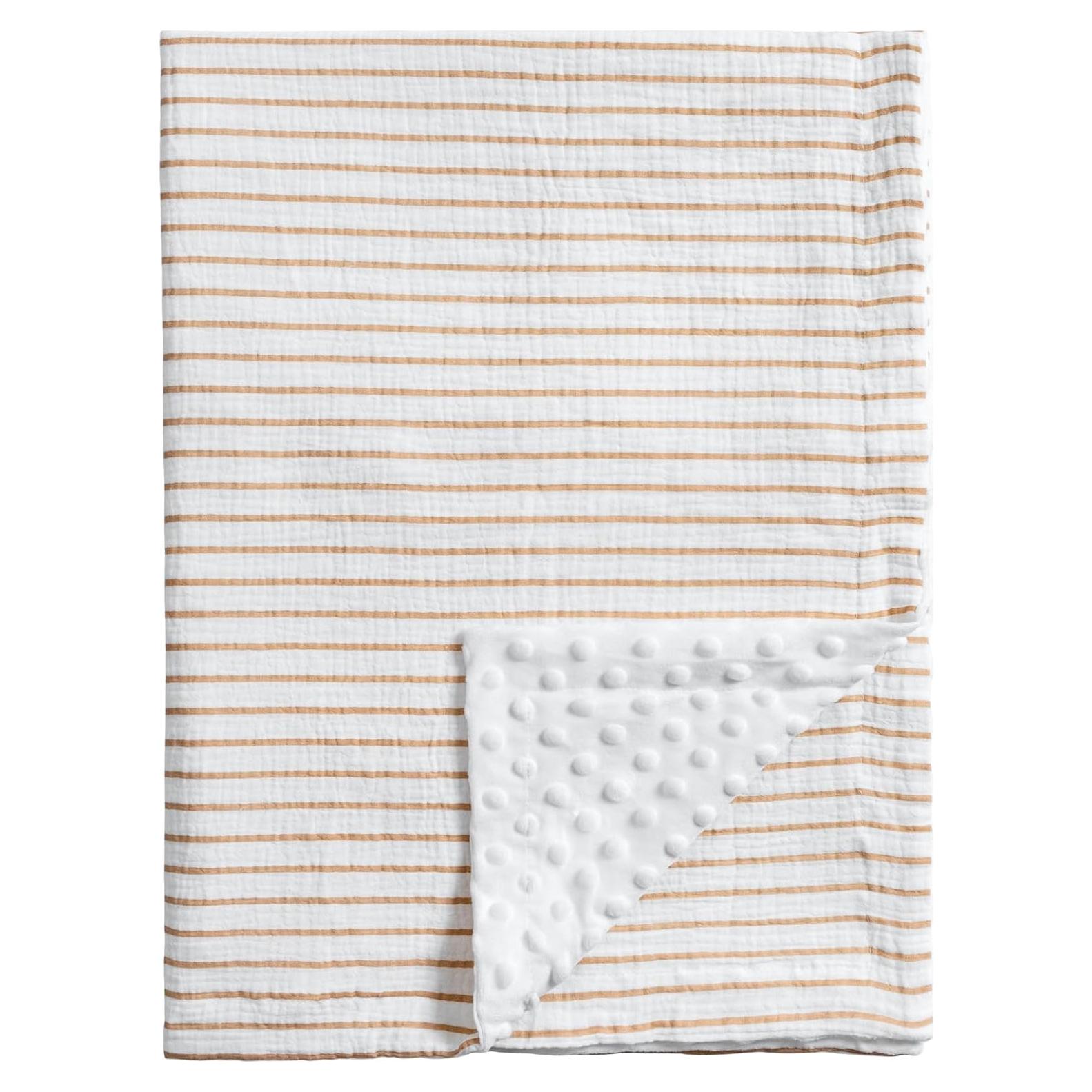 Manta de Muselina Meracorallo 76x102 cm Raya Neutral Bebé