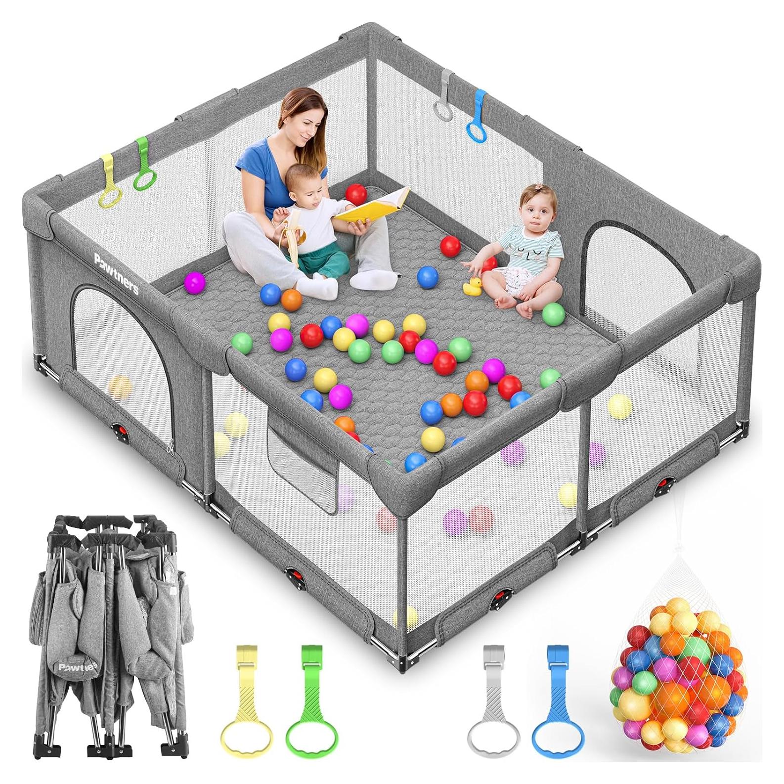 Parque Infantil Plegable Pawtners 180x150 cm con 50 Pelotas