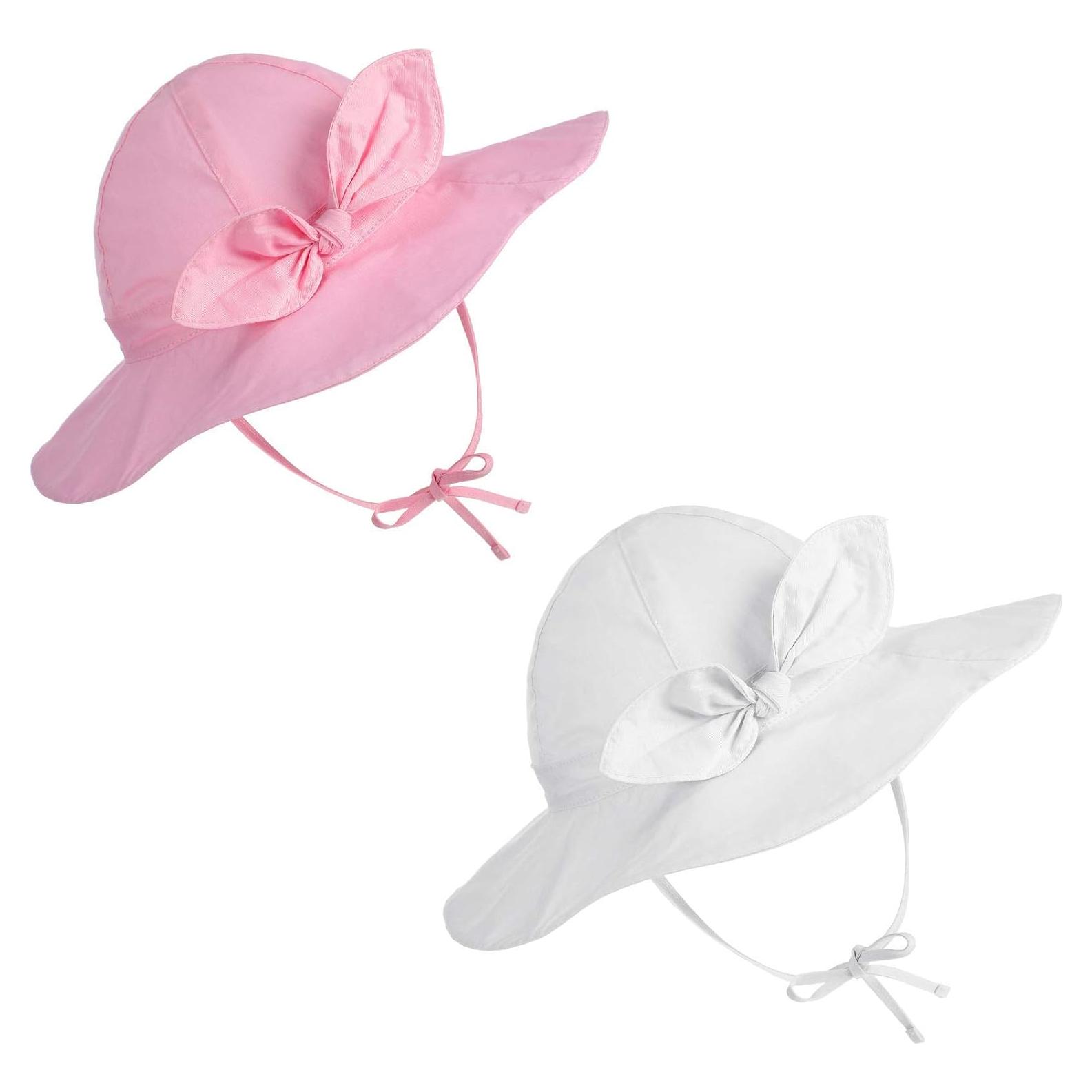 Sombreros de Sol para Niñas Bebés Syhood - 2 Piezas Ajustables