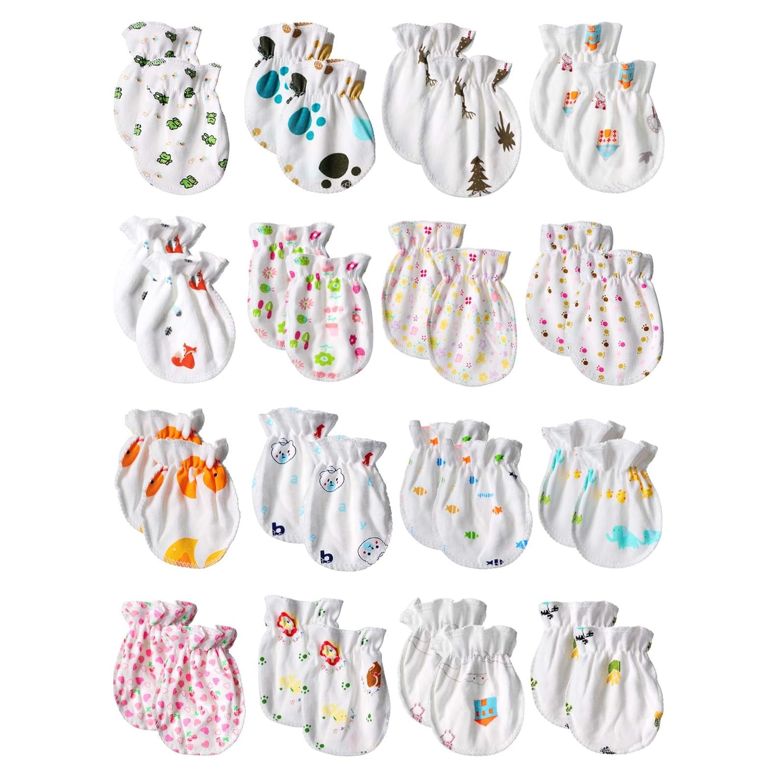 Guantes para Bebés Syhood 17 Pares Algodón Sin Rasguños 0-6 Meses