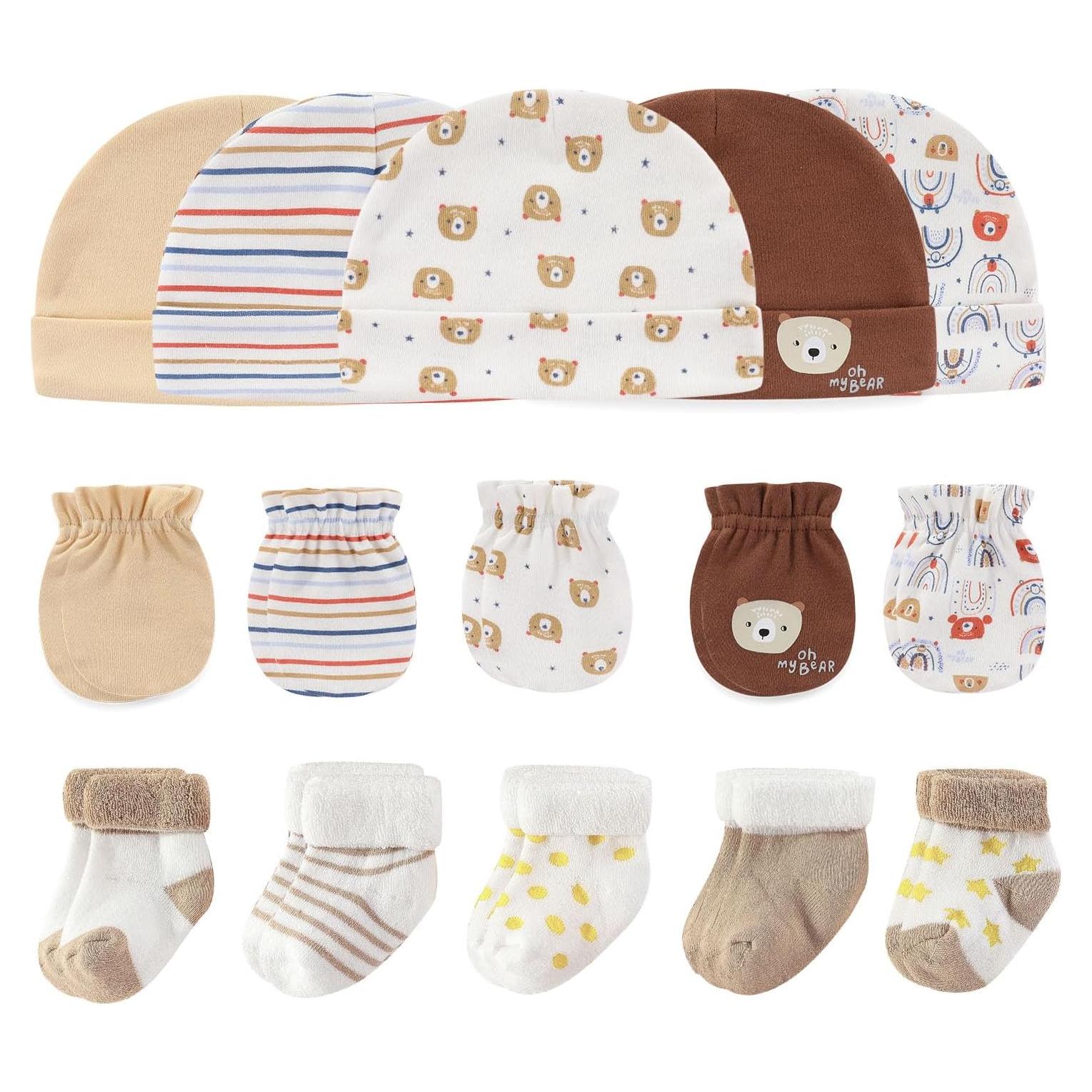 Conjunto de Gorros, Manoplas y Calcetines Ruliby 0-6 meses