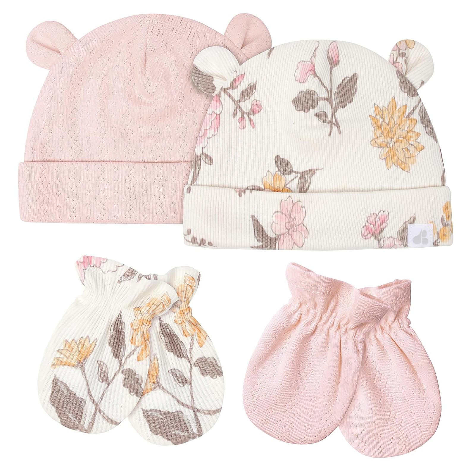 Conjunto de Gorro y Manoplas Just Born 4 Piezas Niñas