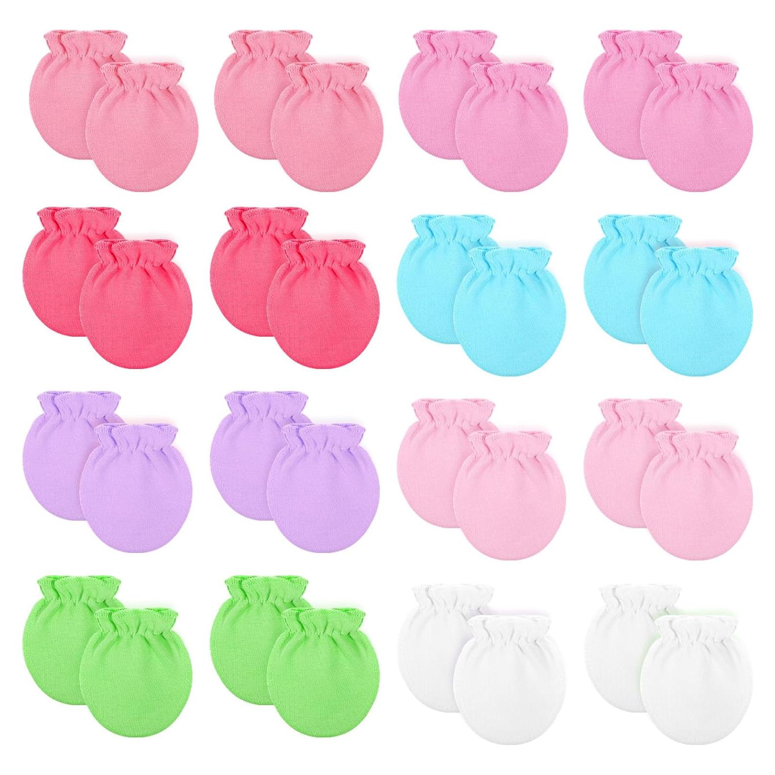 16 Pares de Manoplas para Bebés HekouJiub 0-6 Meses Algodón