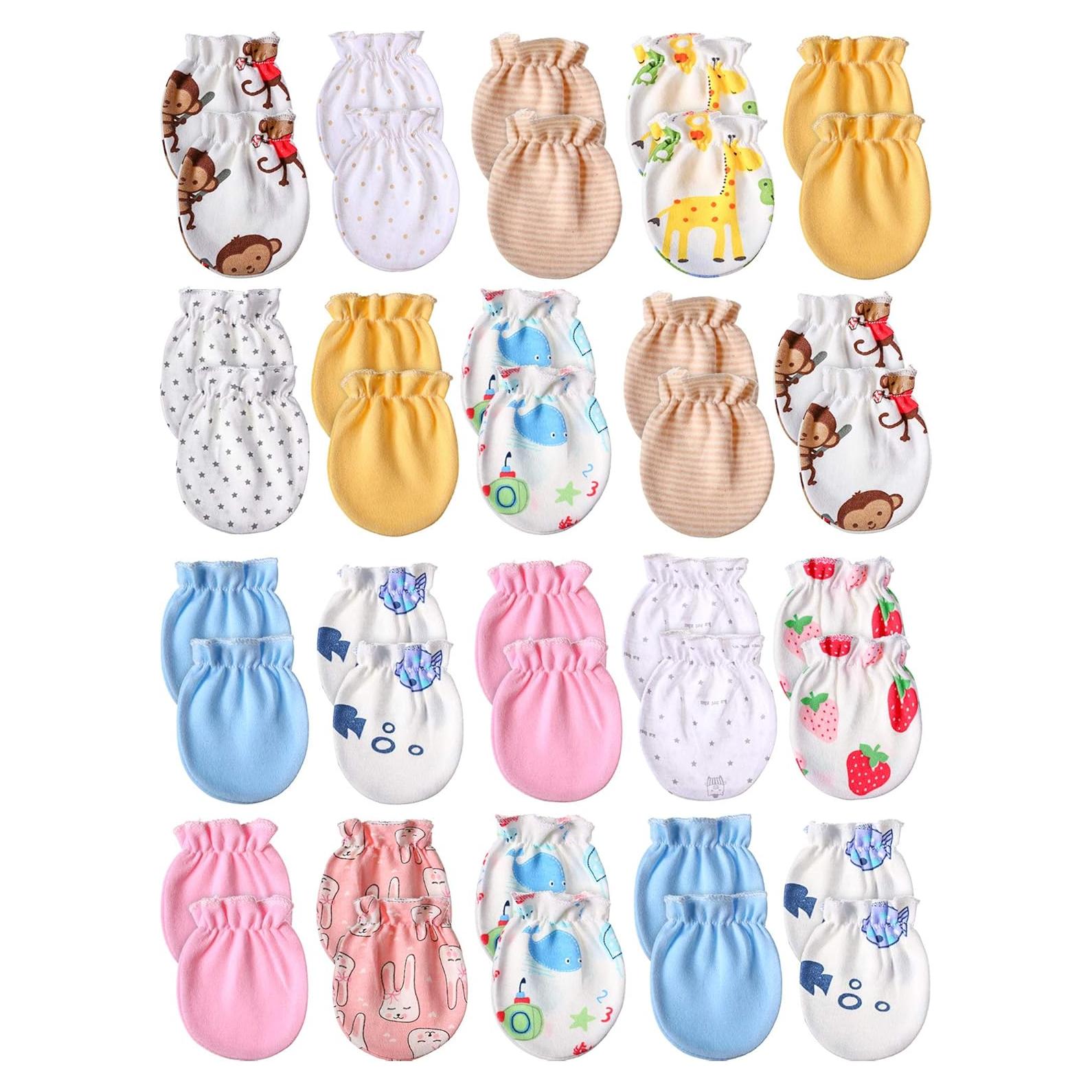 Guantes de Manos para Bebés Syhood 20 Pares Algodón 0-6 Meses