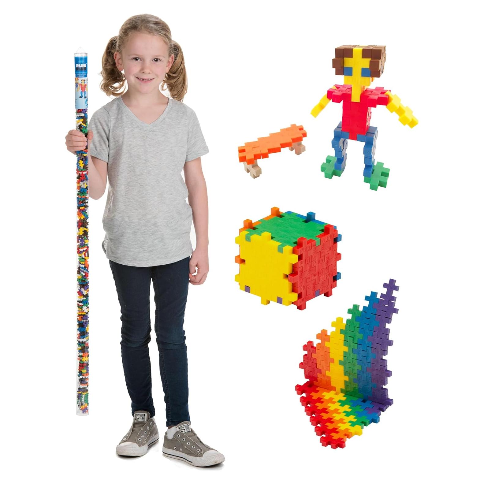 Plus-Plus Tubo Super 500 Piezas Juguete STEM Mezcla de Colores