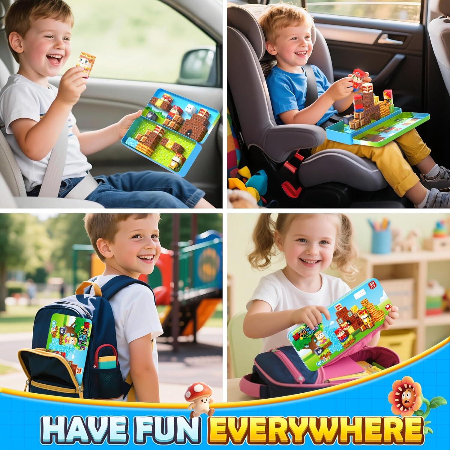 Bloques Magnéticos Portátiles Coodoo - Juguetes STEM para Niños 3+