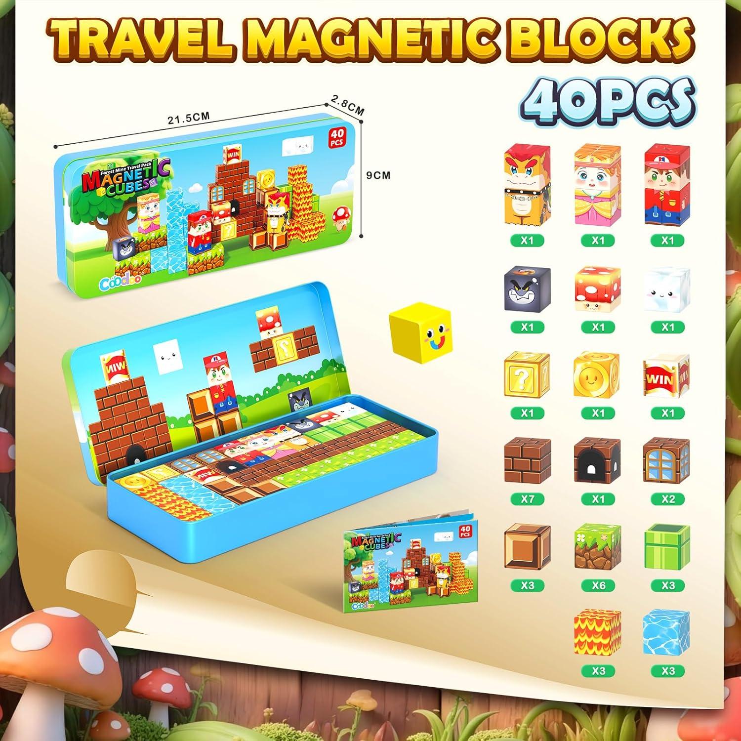 Bloques Magnéticos Portátiles Coodoo - Juguetes STEM para Niños 3+