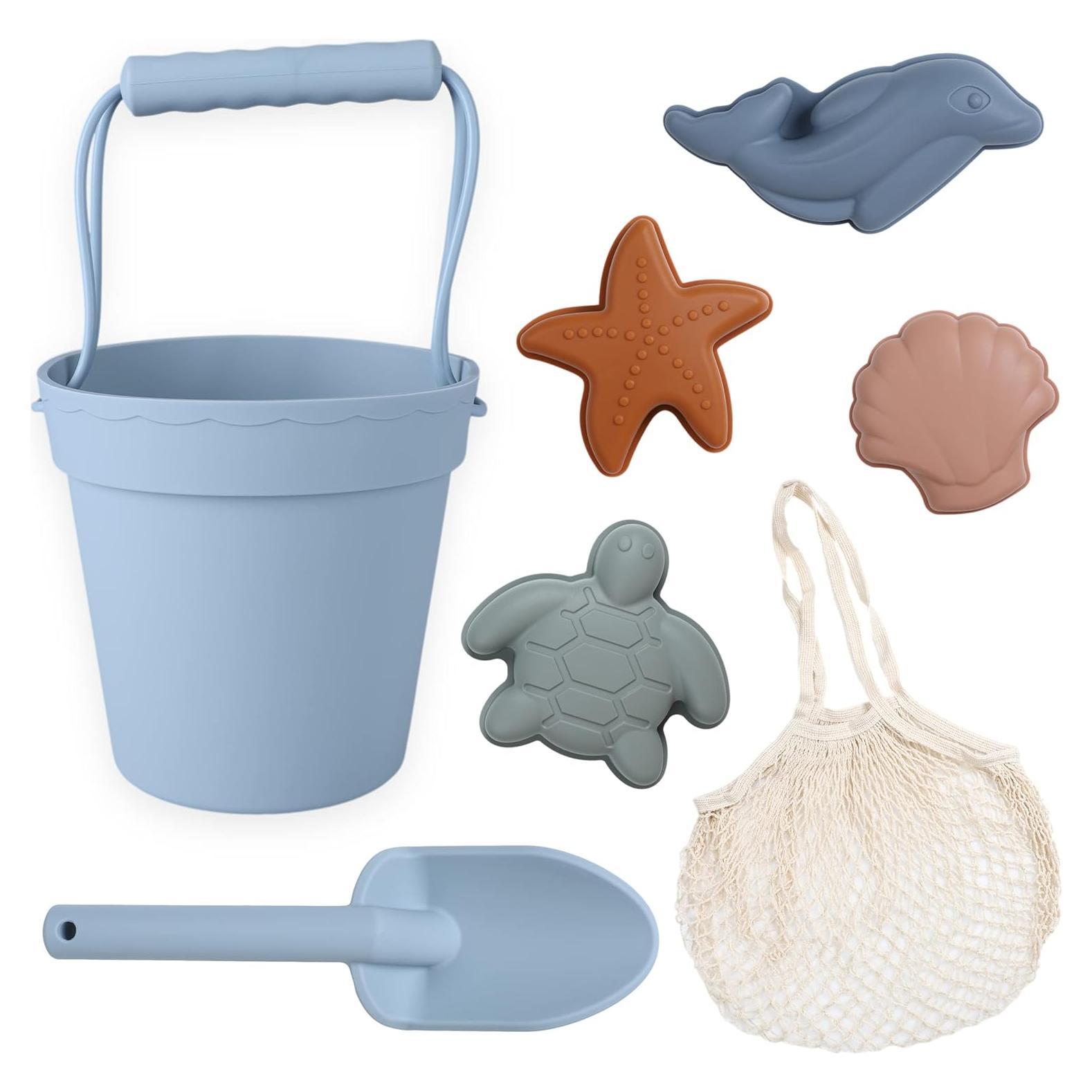 Conjunto de Juguetes de Playa BLUE GINKGO - Silicona Azul