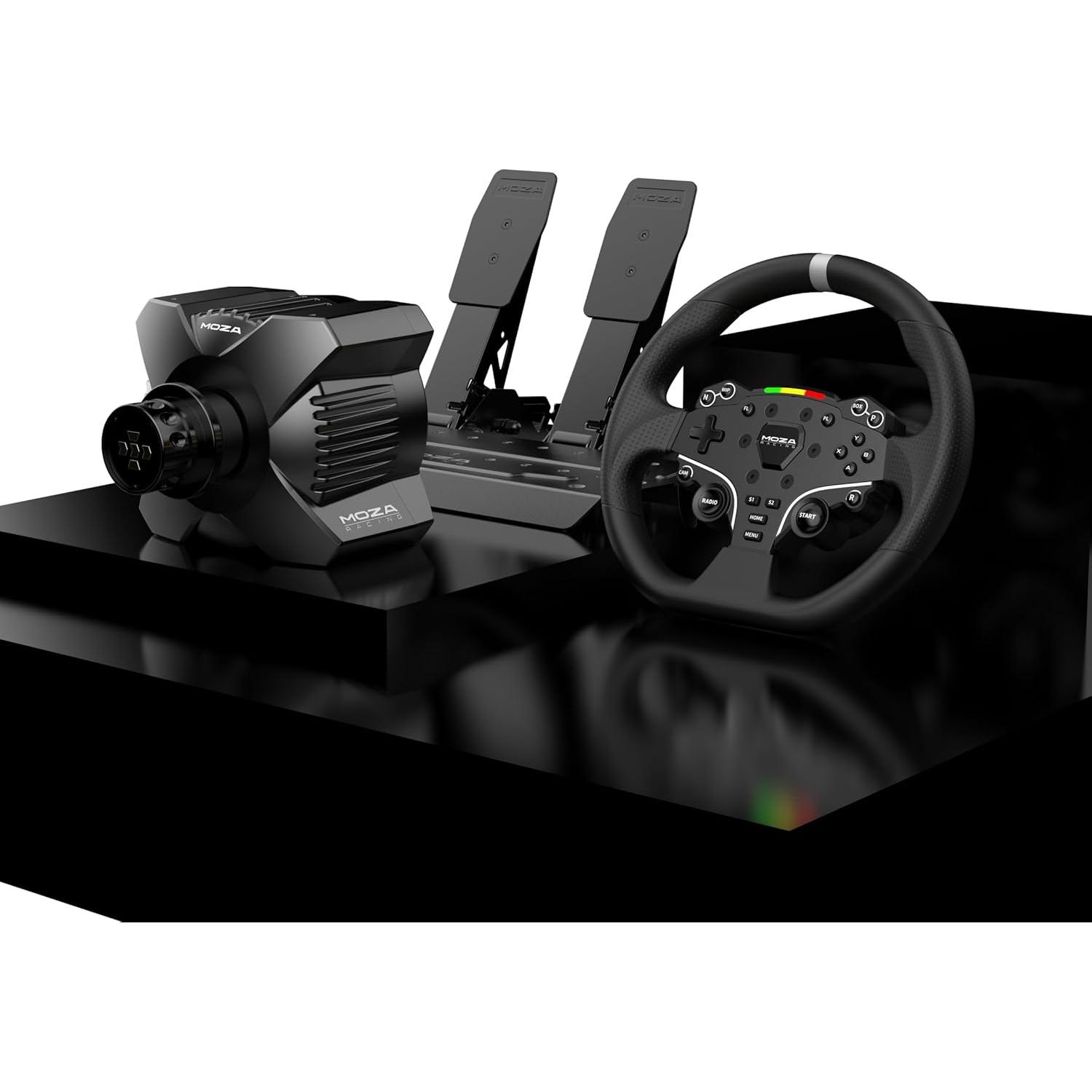 Simulador de Carreras MOZA R3 con Volante y Pedales para PC