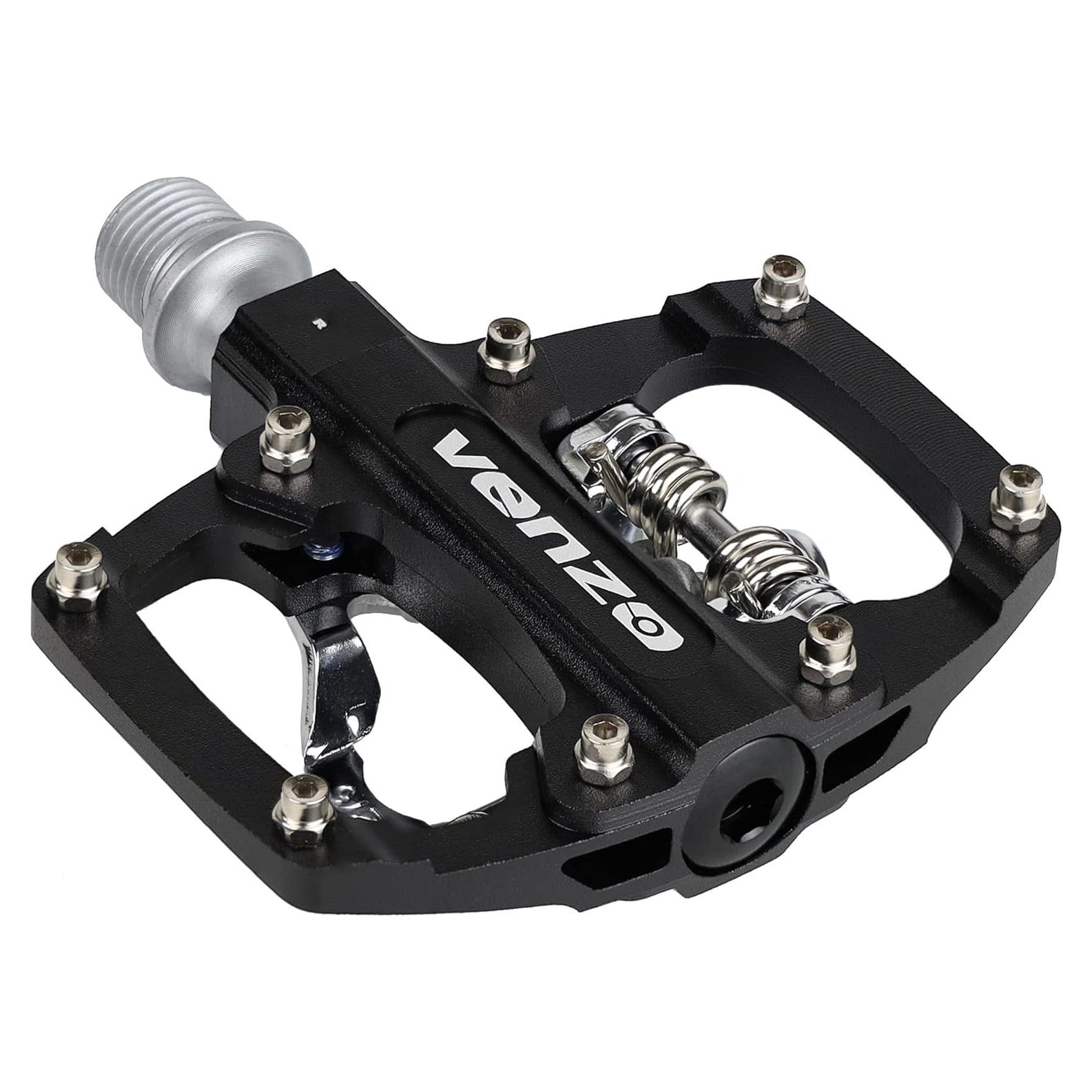 Pedales Clipless Venzo SPD Aluminio 85x80mm Doble Cara
