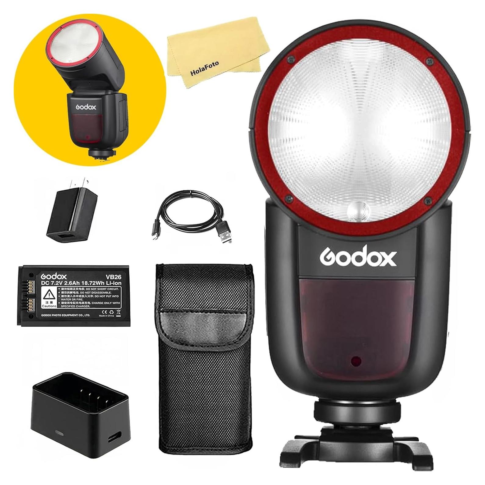 Flash Godox V1-C para Cámara Canon 76Ws TTL 1.5s Reciclaje